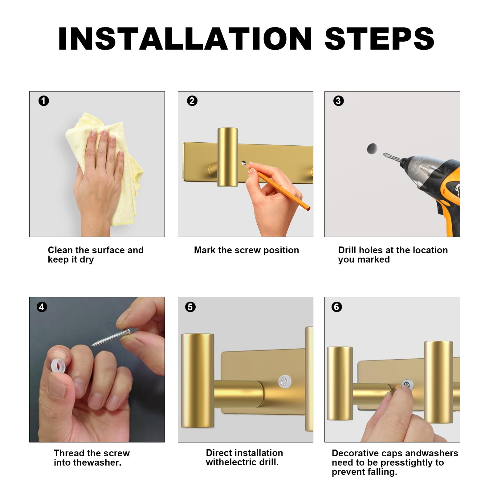 Gold Wall Mount Coat Rack