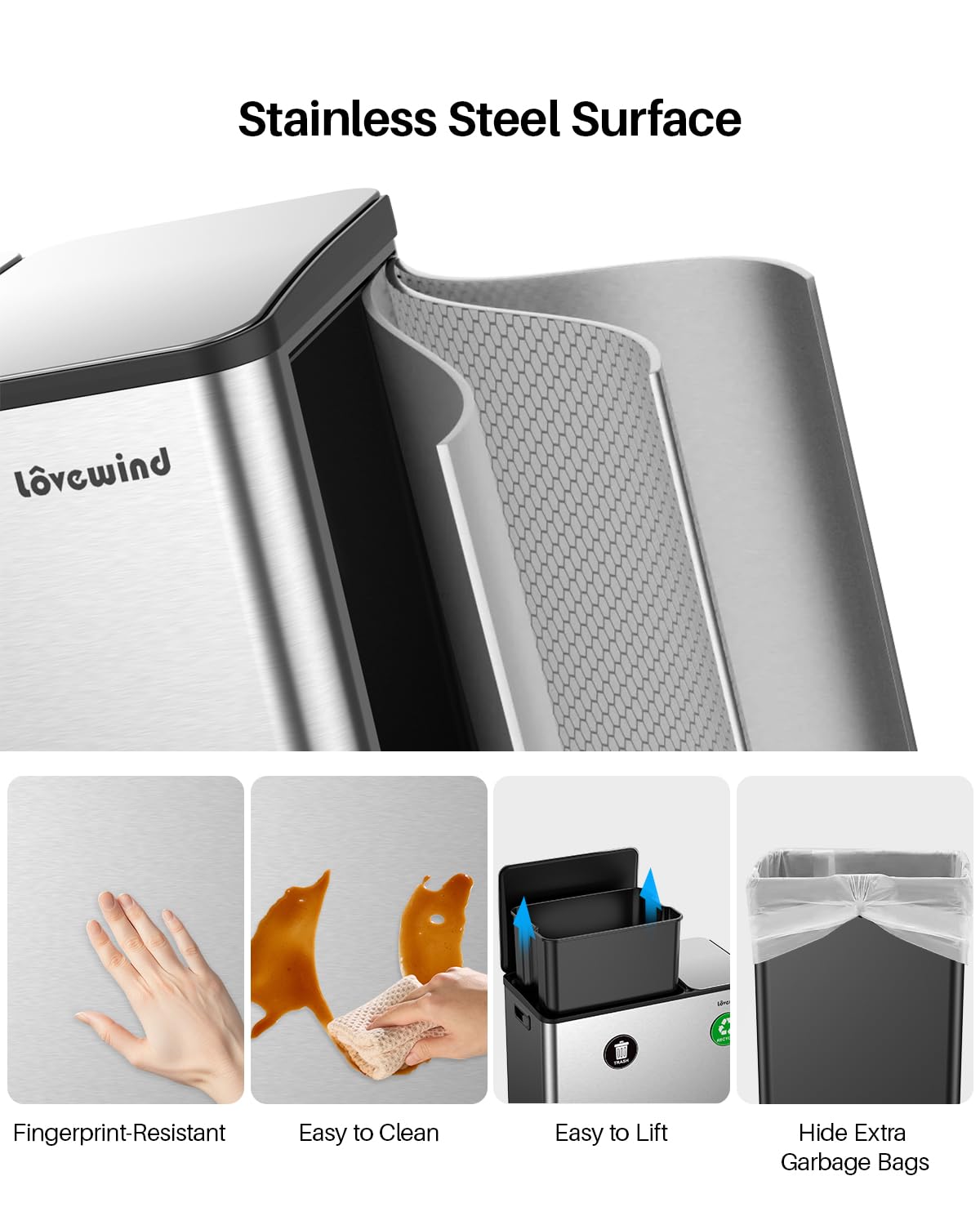Dual Trash and Recycling Bins for Kitchen