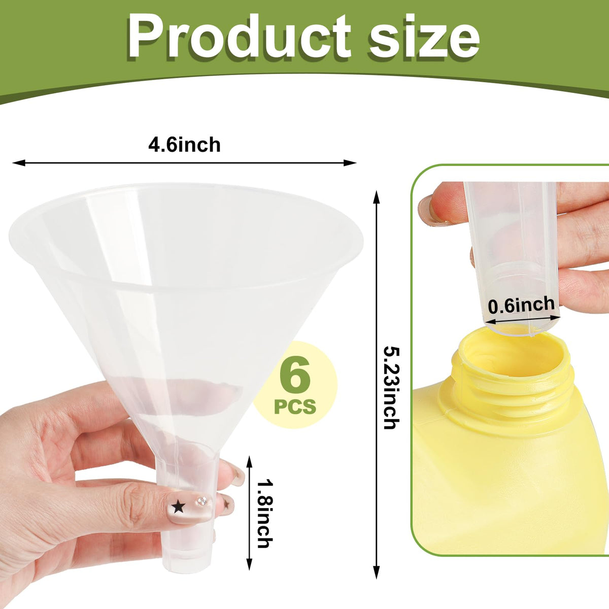 6 Pack Plastic Funnels (6 Count)