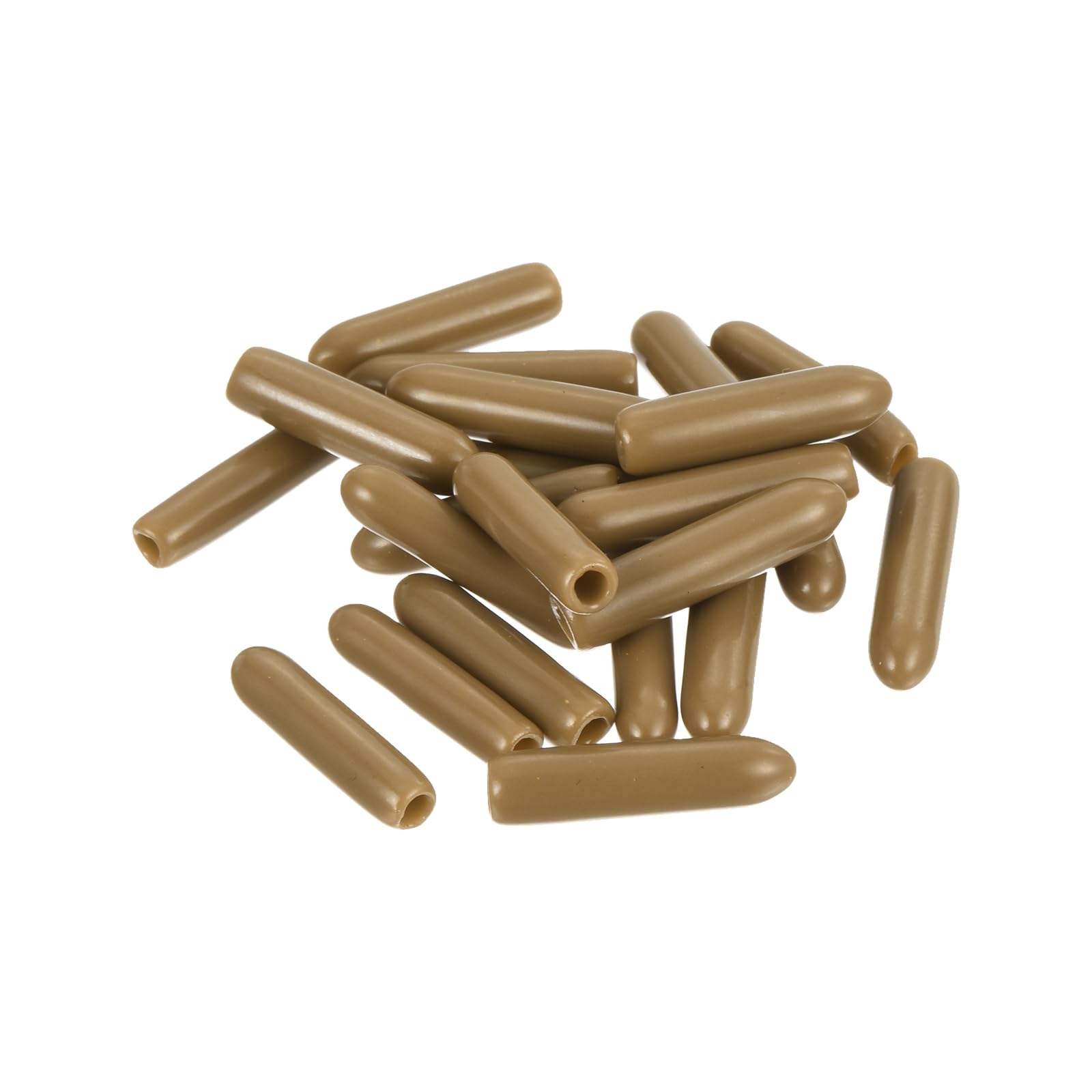 20pcs Rubber End Caps 2mm ID Vinyl PVC Round Tube Bolt Cap Cover Screw Thread Protectors Light Brown