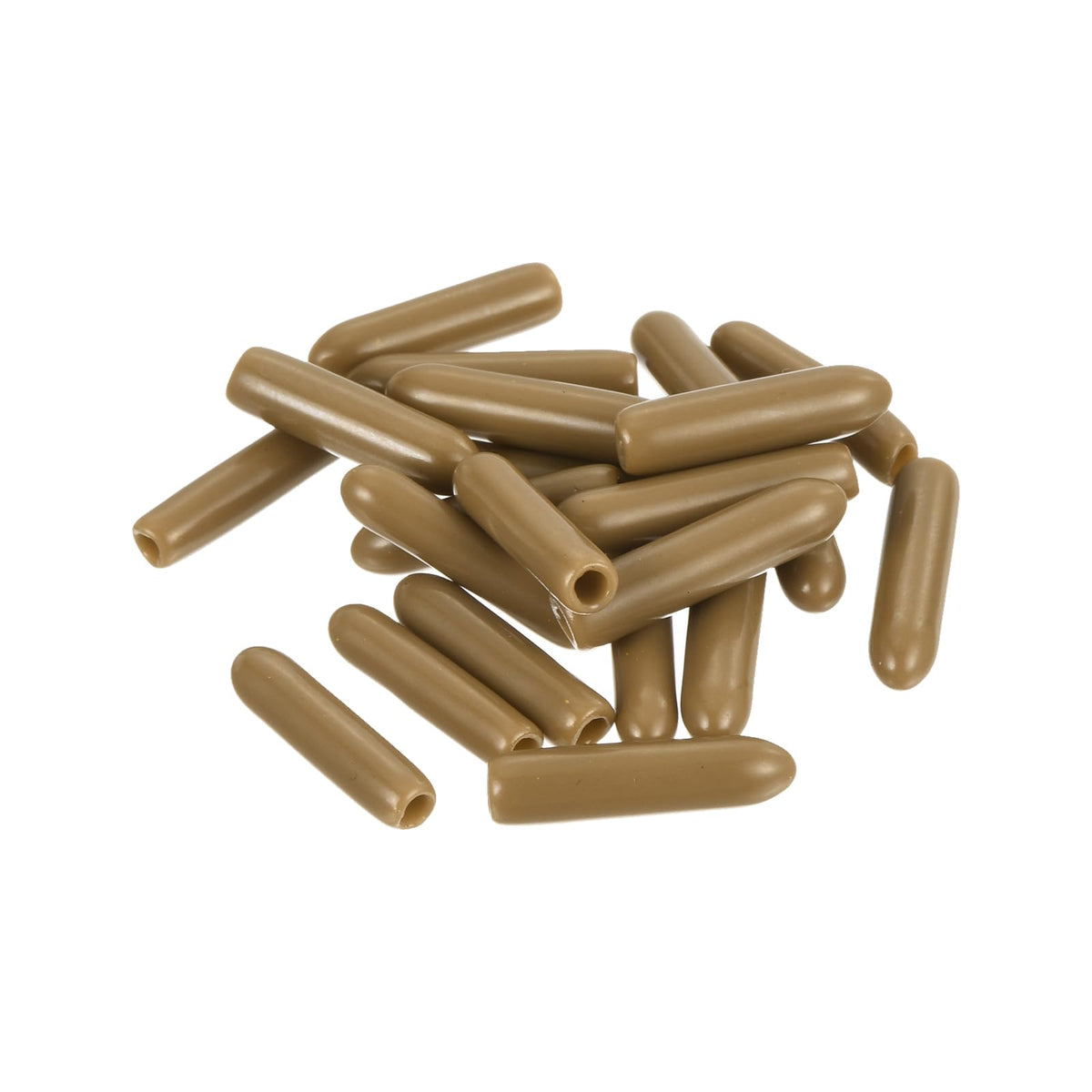 20pcs Rubber End Caps 2mm ID Vinyl PVC Round Tube Bolt Cap Cover Screw Thread Protectors Light Brown