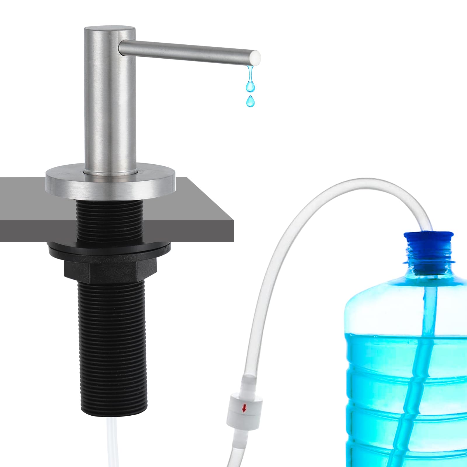 Upgraded Soap Dispenser for Kitchen Sink Brushed Nickel