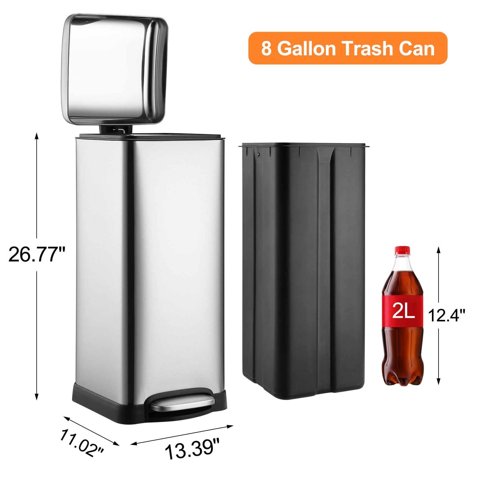 8Gallon 30L Kitchen Trash Can