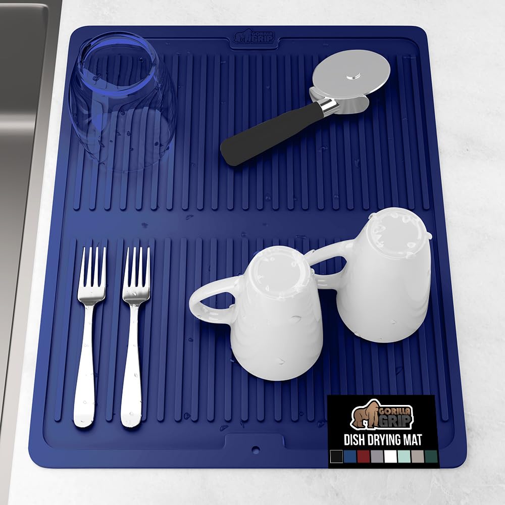 100% BPA Free Patented Silicone Dish Drying Mat for Kitchen Counter