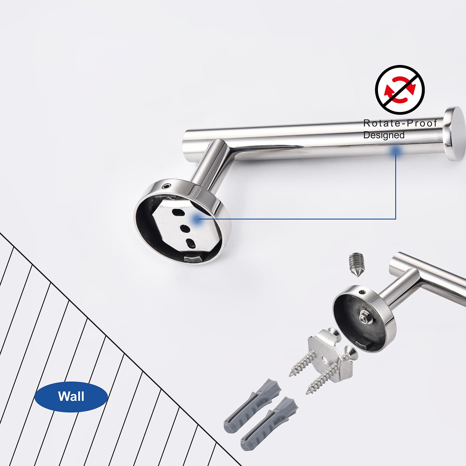 Polished Chrome Toilet Paper Holder SUS304 Stainless Steel
