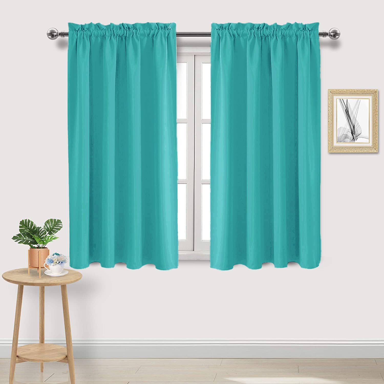 Blackout Curtains for Bedroom Living Room 52 x 45 Inch Long 2 Panels