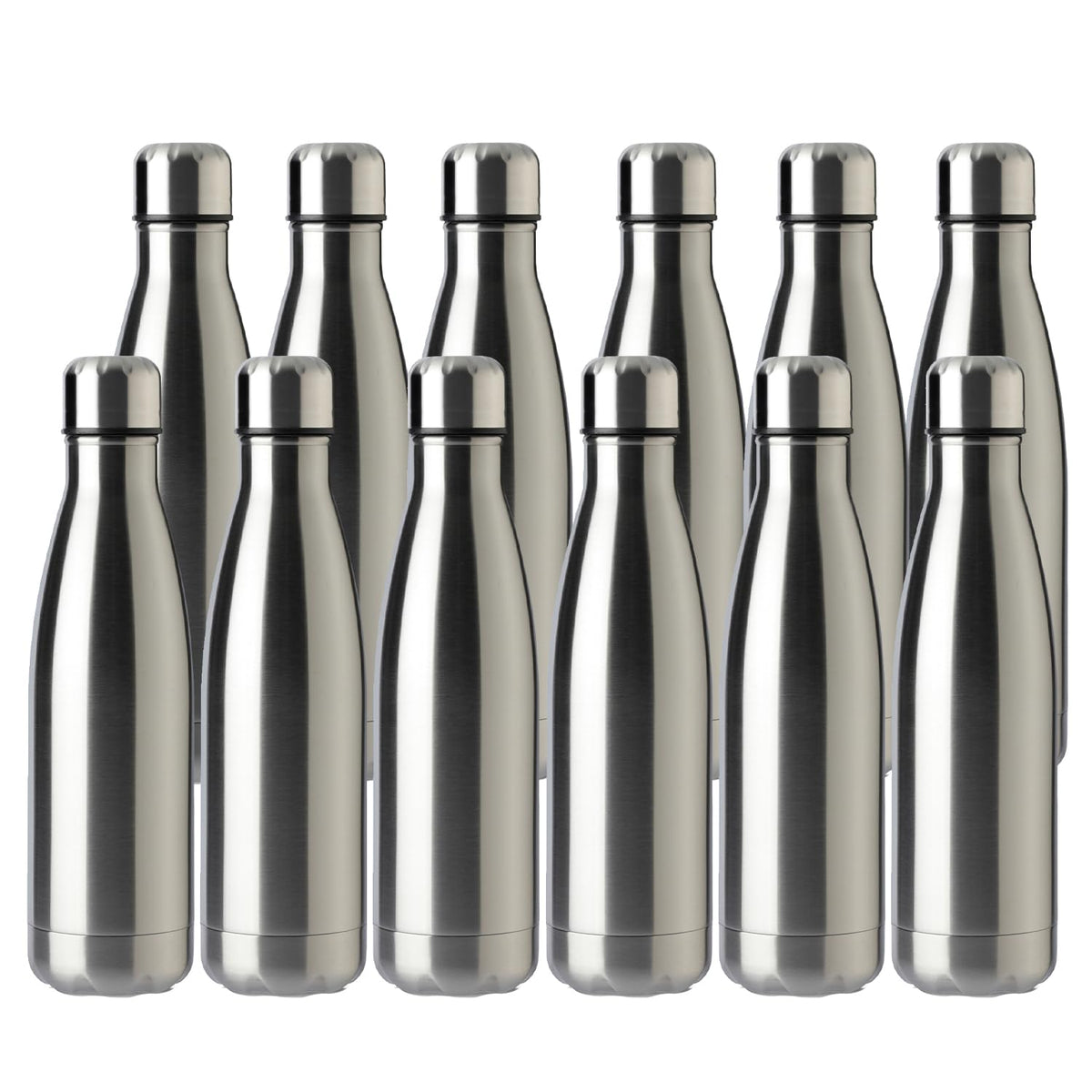 17oz Sport Water Bottle 12 Pack Vacuum Insulated Stainless Steel Leak (12 Count)