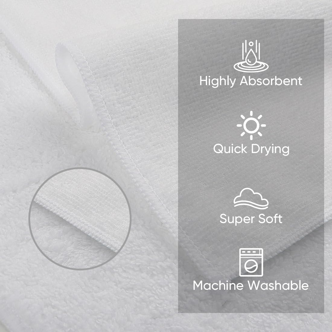 Microfiber Washcloths 12 Pack (12 Count)