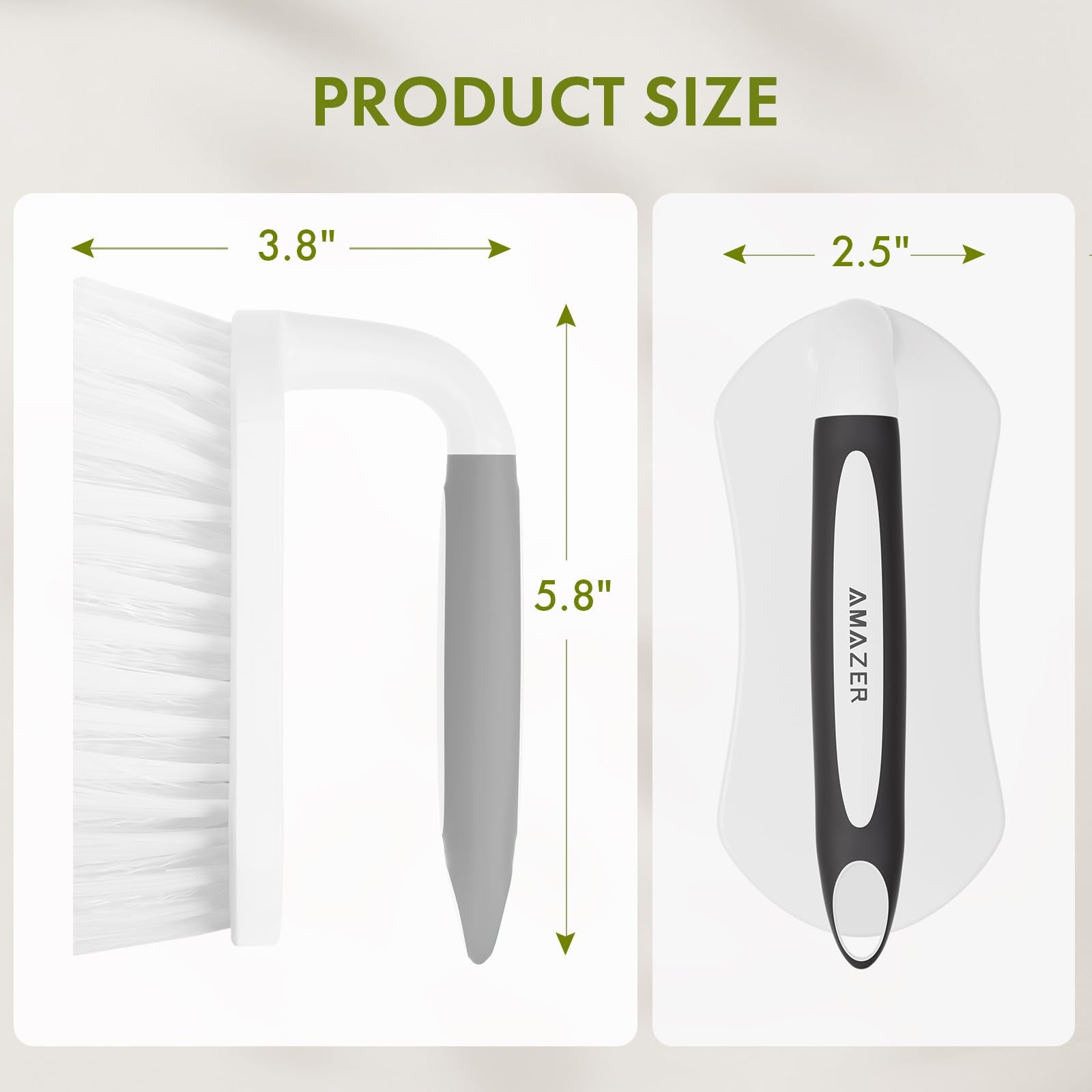 Scrub Brush for Cleaning Comfort Grip Bathtub Scrubber Stiff Bristles with Handle Heavy Duty Shower Cleaner Brush for Tub Carpet Floor Sink Outdoor (2 Count)