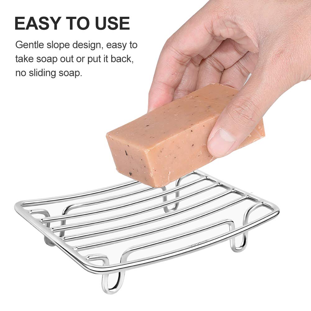 Bar Soap Dish Holder for Shower Bathroom Stainless Steel Rust Proof Self Draining