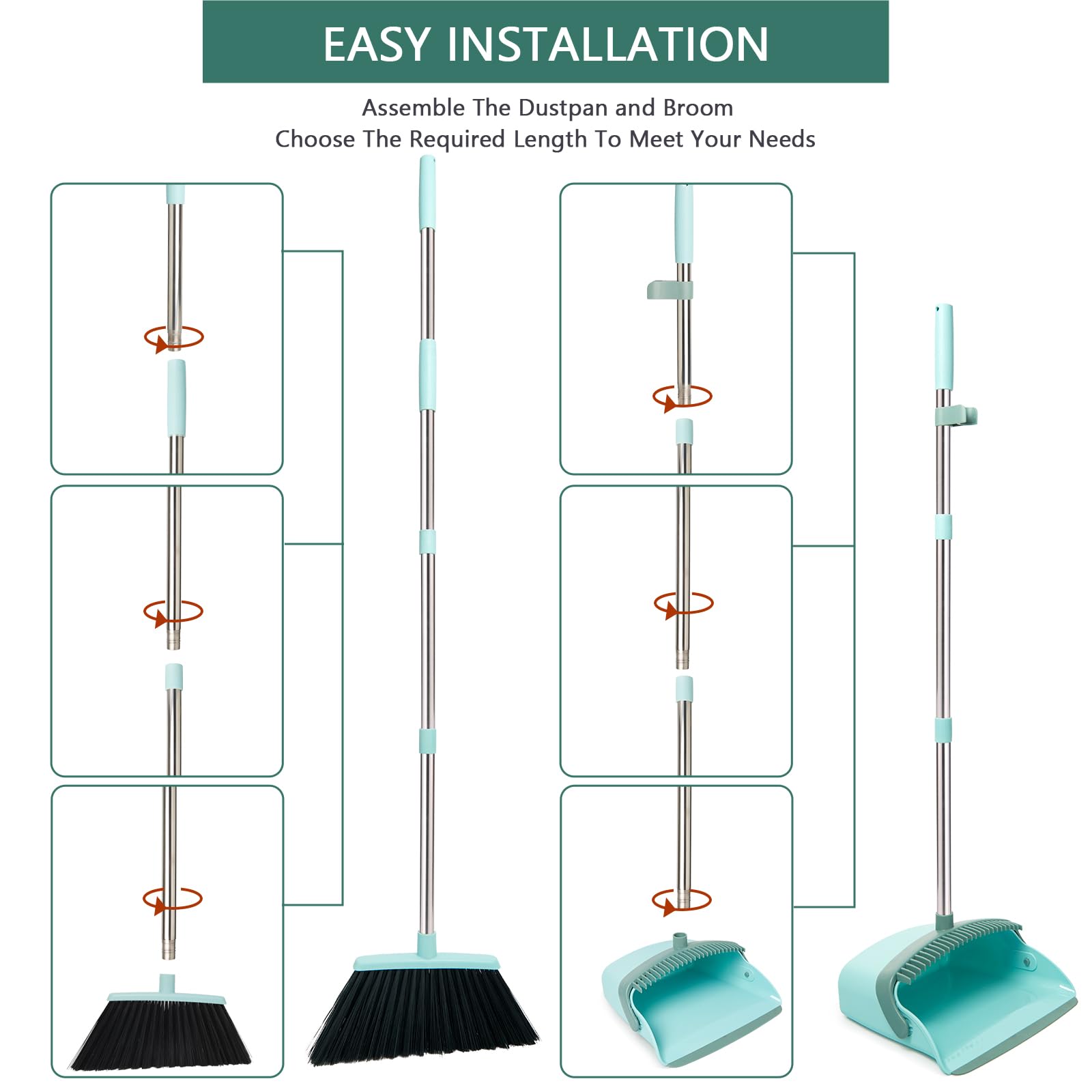 Broom and Dustpan Combo Set