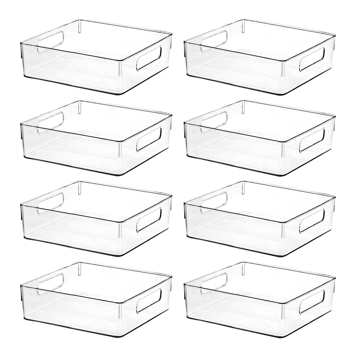 Clear Plastic Storage Bins (8 Count)