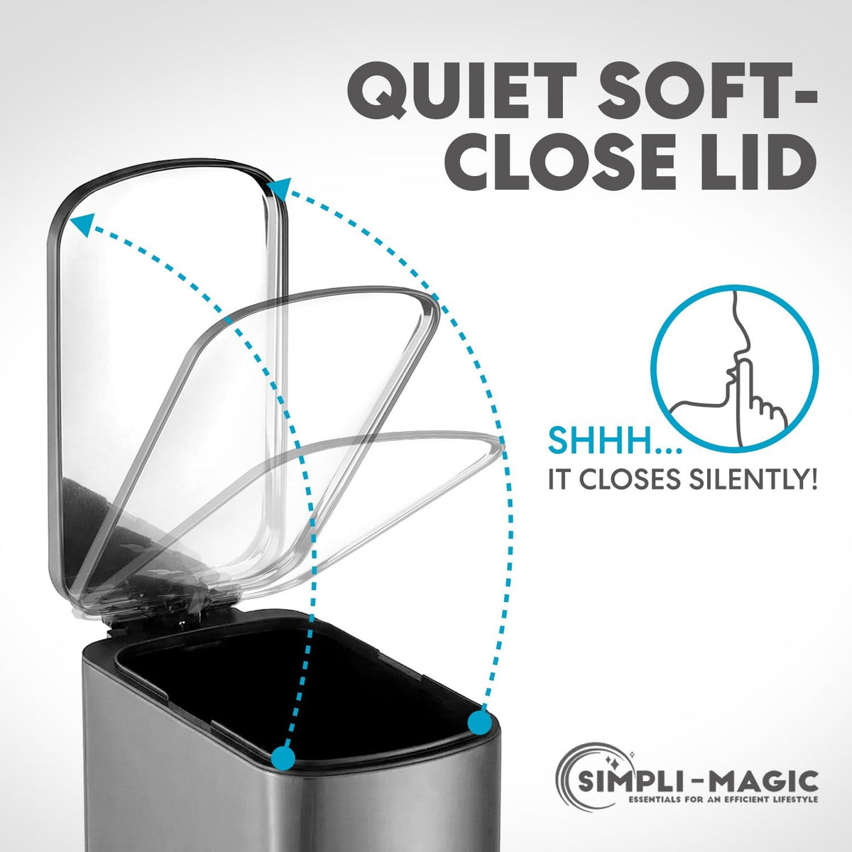 6L 1.6G Stainless Steel Bathroom Trash Can with Hands