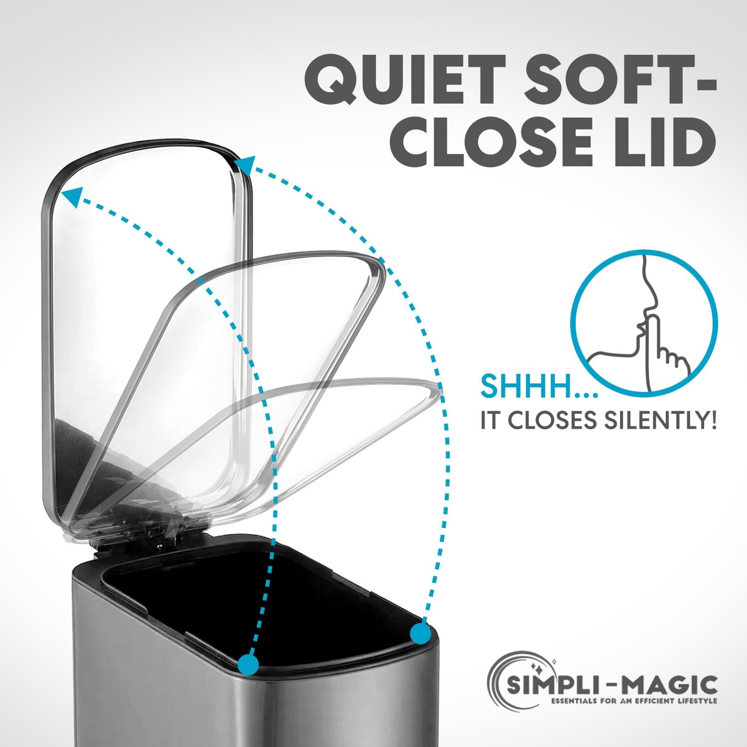 6L 1.6G Stainless Steel Bathroom Trash Can with Hands
