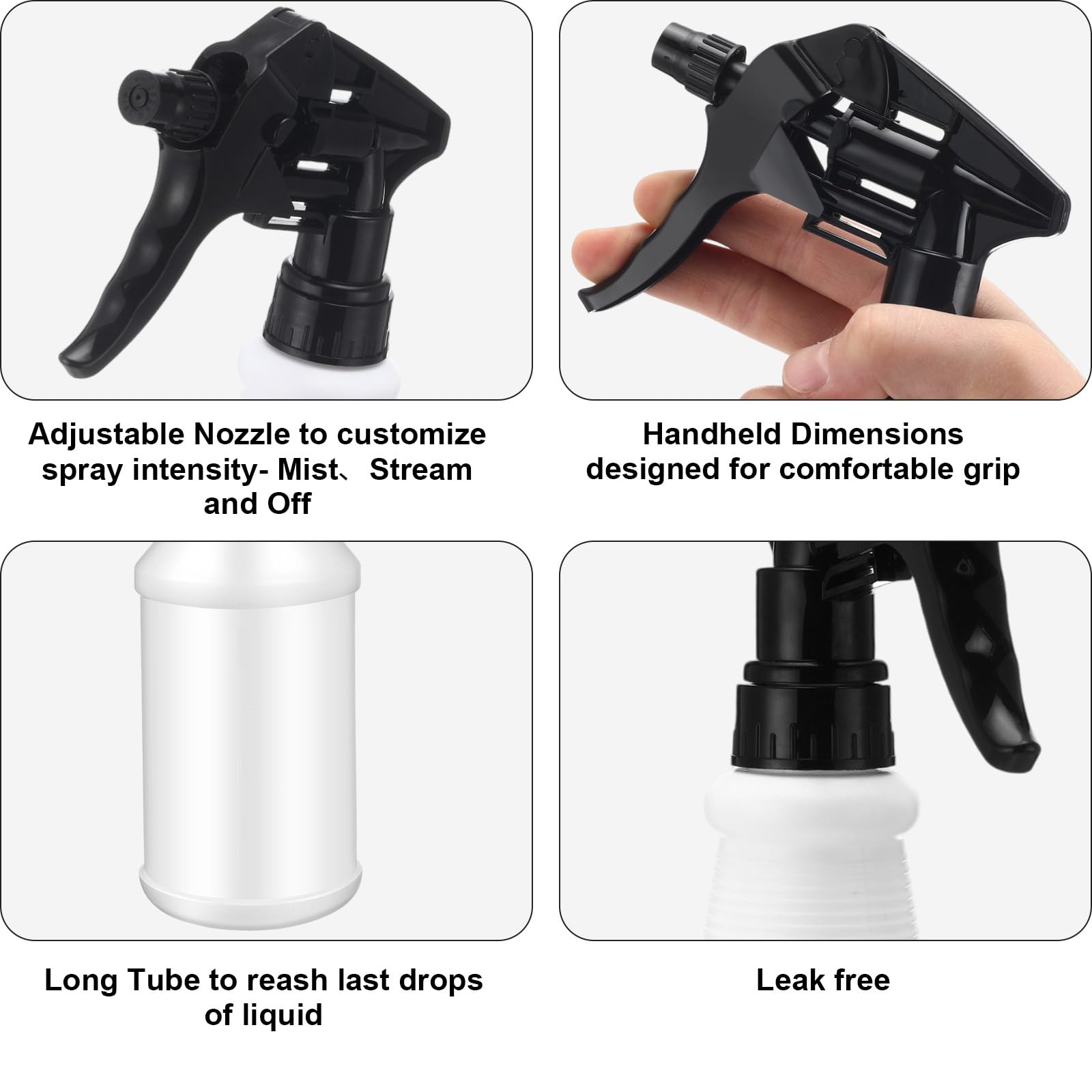 12 Pcs 16 Oz Plastic Spray Bottles (12 Count)