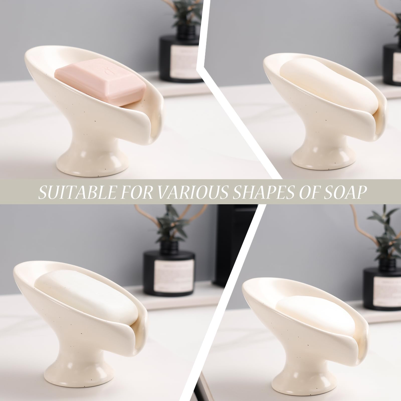 Soap Dish Self Draining Bar Soap Holder for Bathroom Sink
