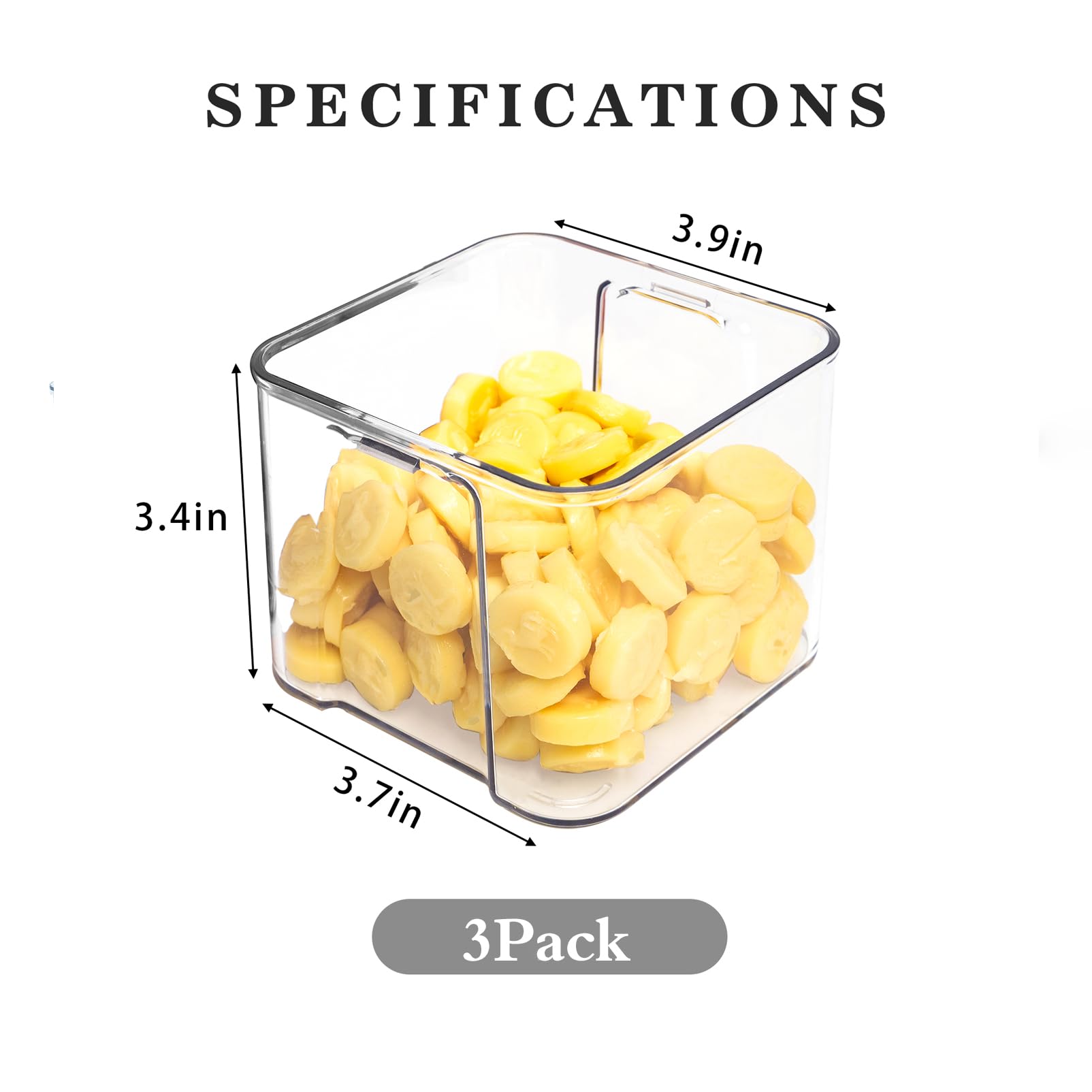 3Pack Fridge Organizer Drawer Divider Cube Pull (3 Count)