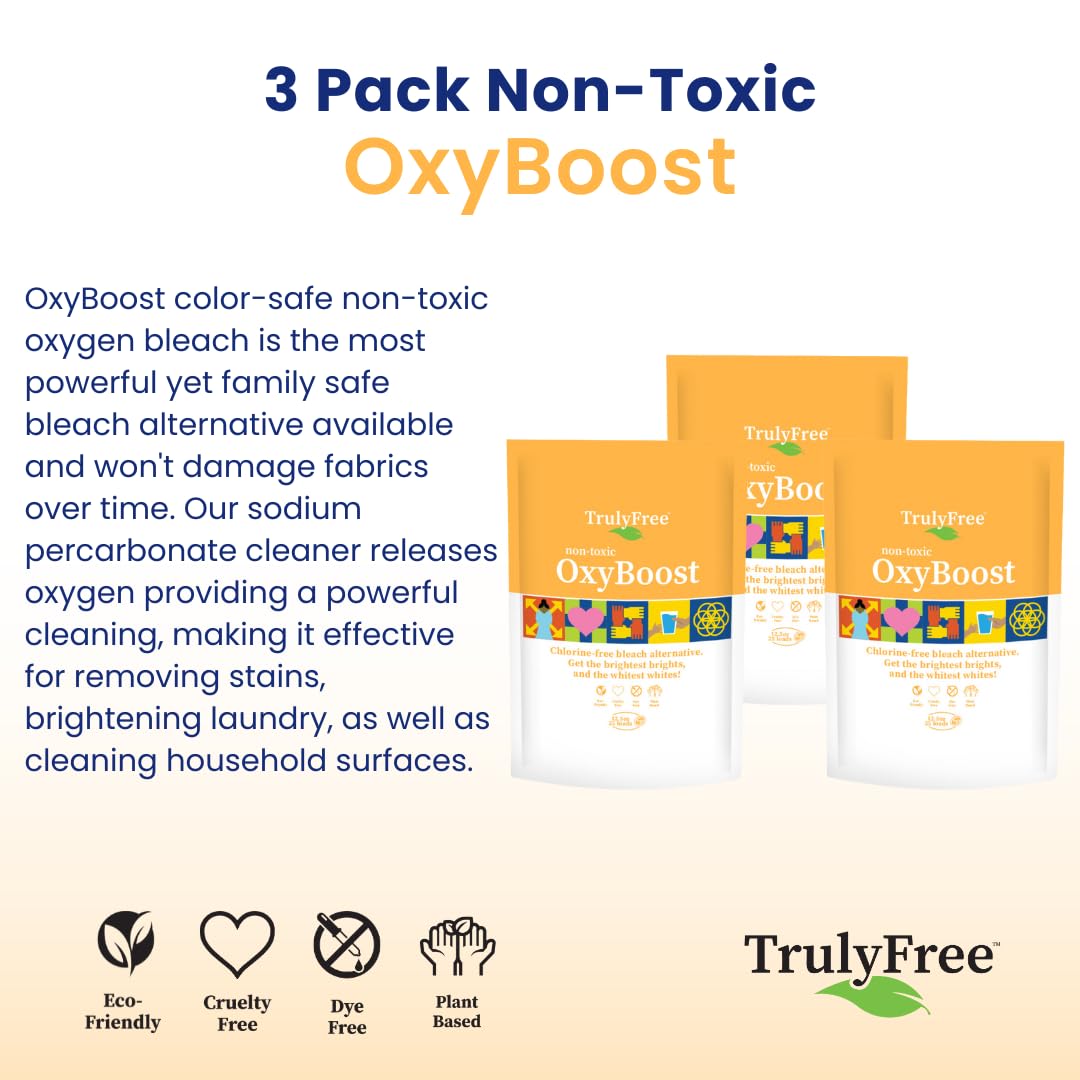 OxyBoost Oxygen Whitener & Clothes Stain Remover Laundry Detergent Powder with Sodium Percarbonate (37.5 Ounce)