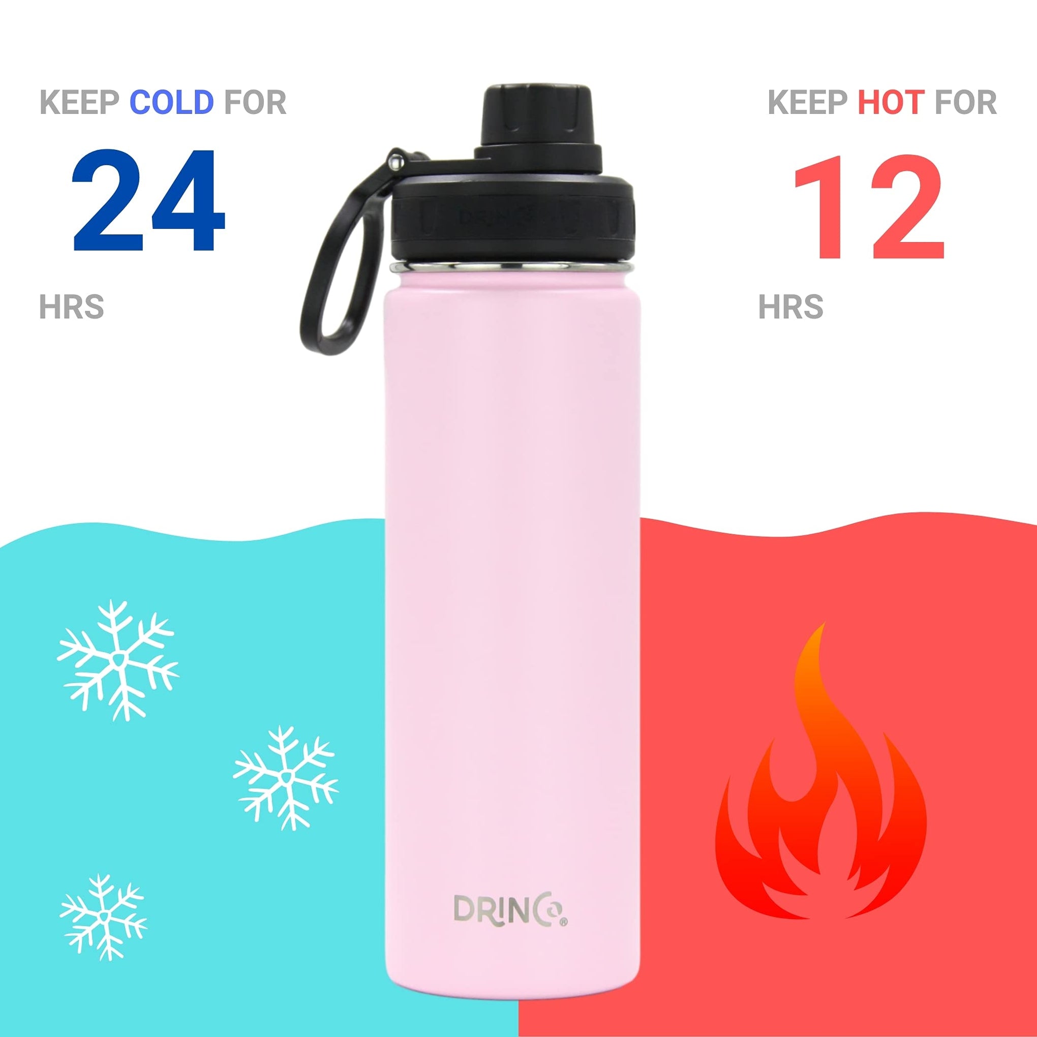 Stainless Steel Water Bottle Spout Lid Vacuum Insulated Double Wall Water Bottle Wide Mouth