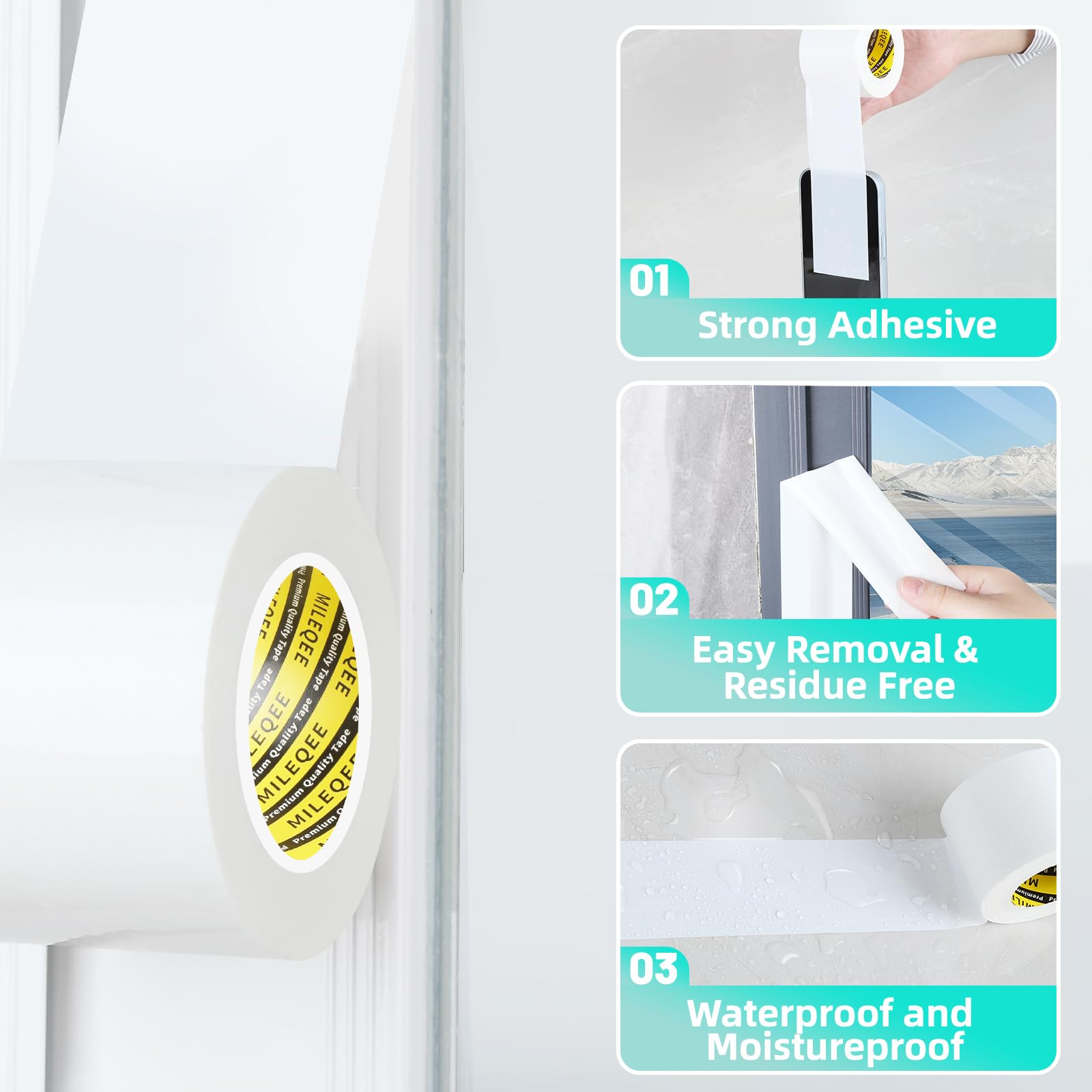Window Weather Stripping Door Seal Tape1Pack x 2Inch x 66FT