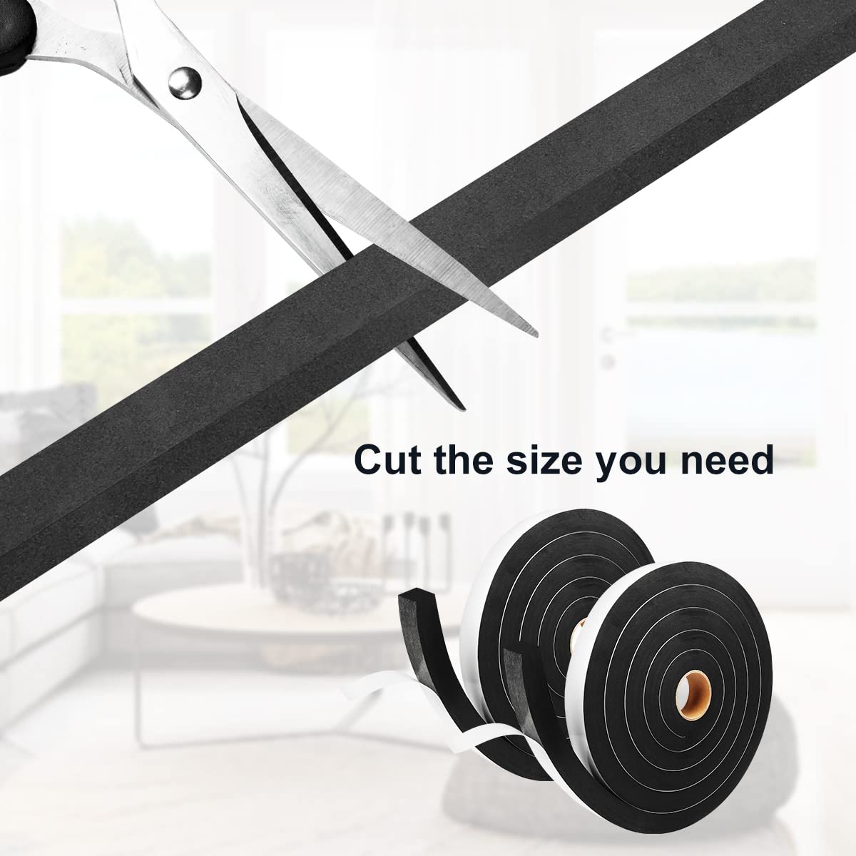 2 Rolls Foam Tape Weather Stripping Door Seal