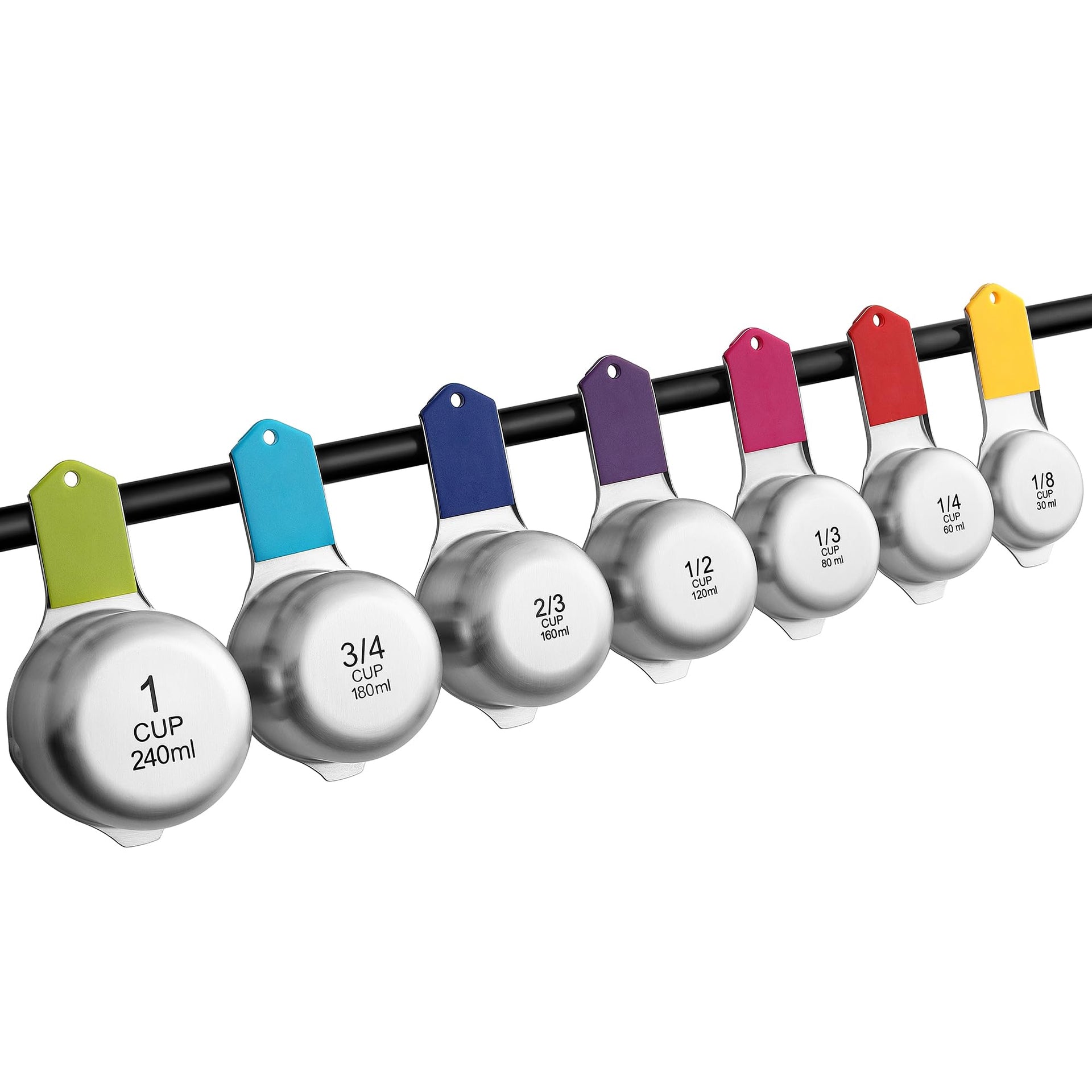 Magnetic Stainless Steel Measuring Cups Set of 7