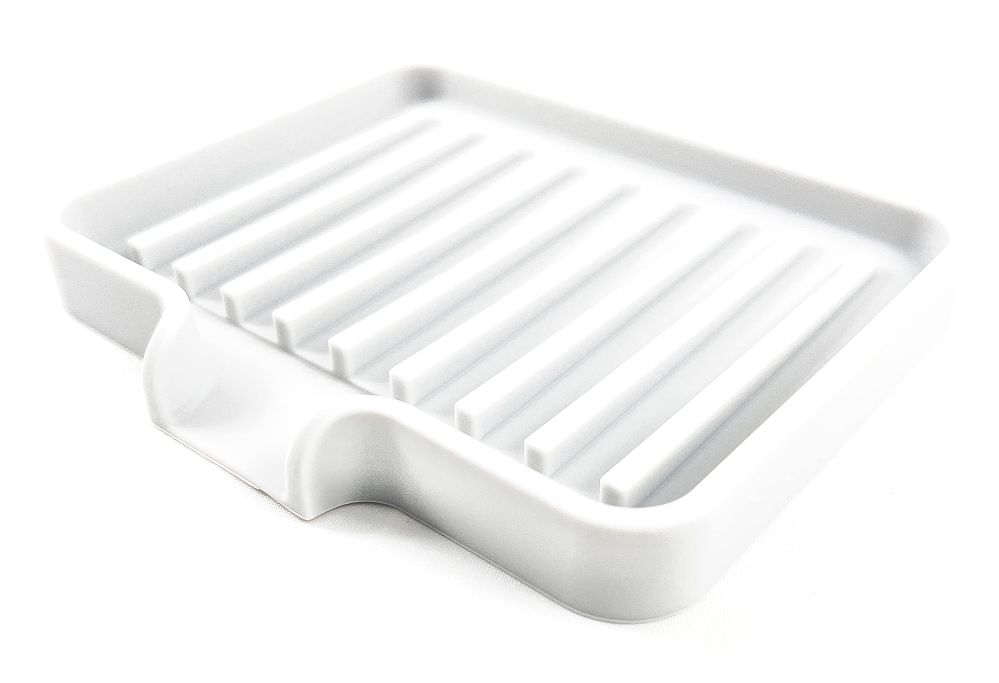 Silicone Soap Dish Tray and Sponge Holder with Drain Chute (2 Count)