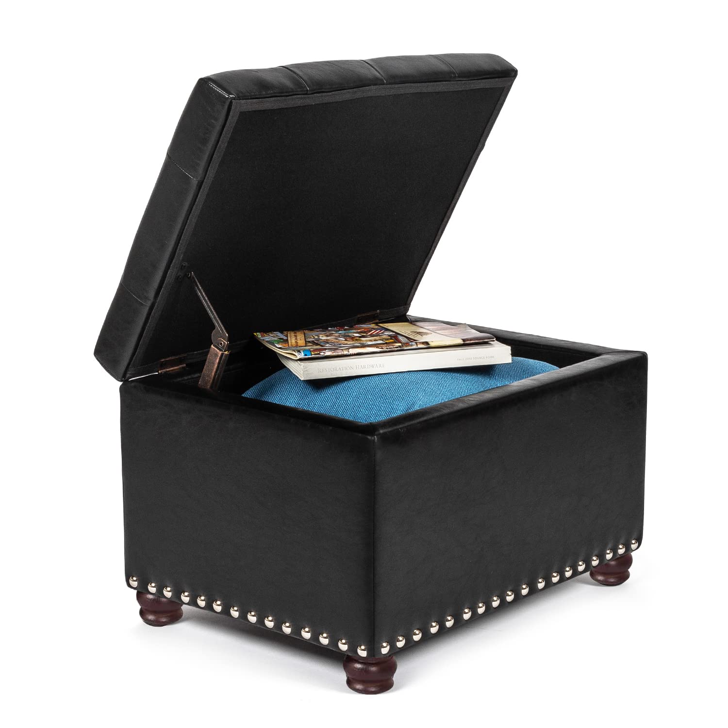 Leather Ottoman with Storage