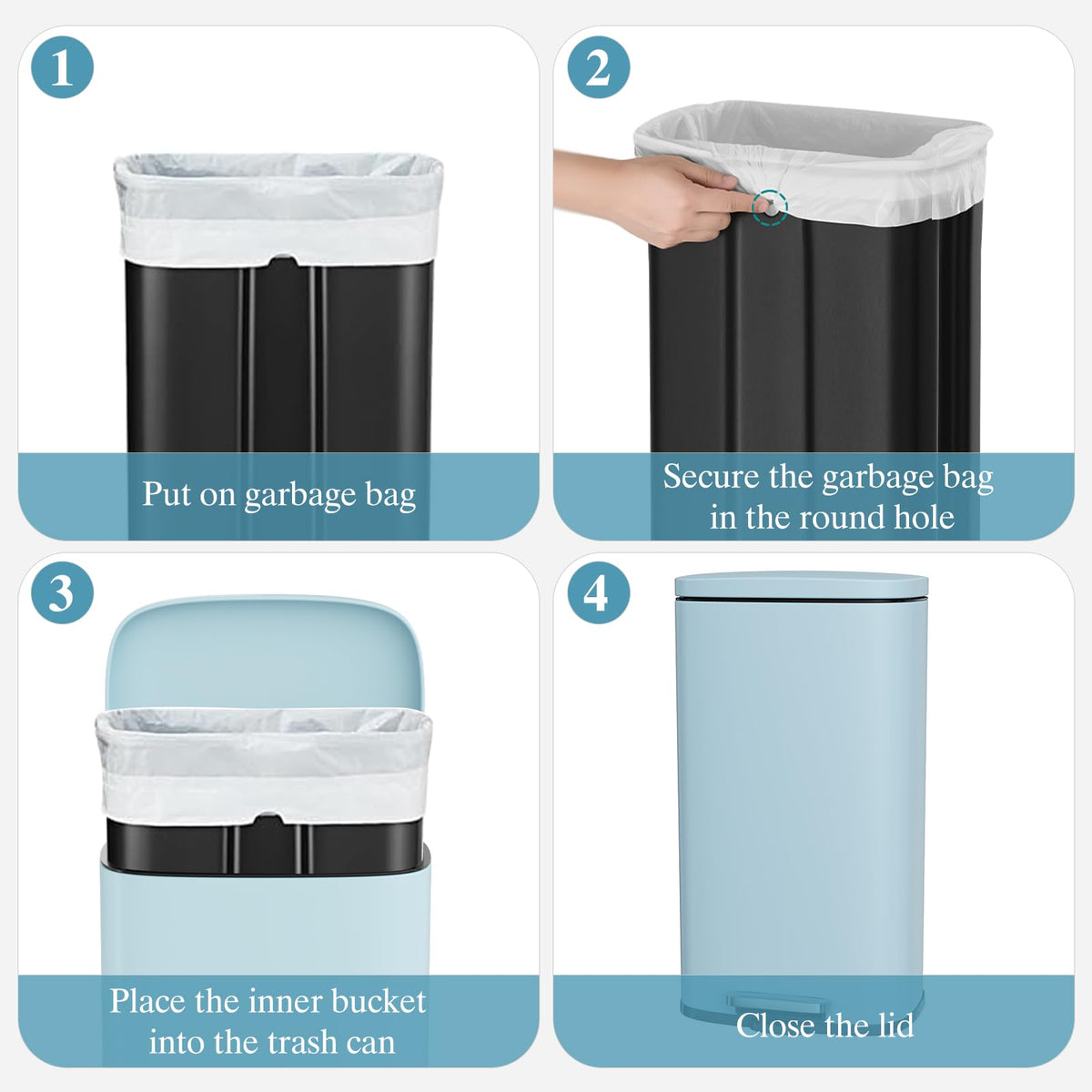 8 Gallon 30L Step Kitchen Trash Can