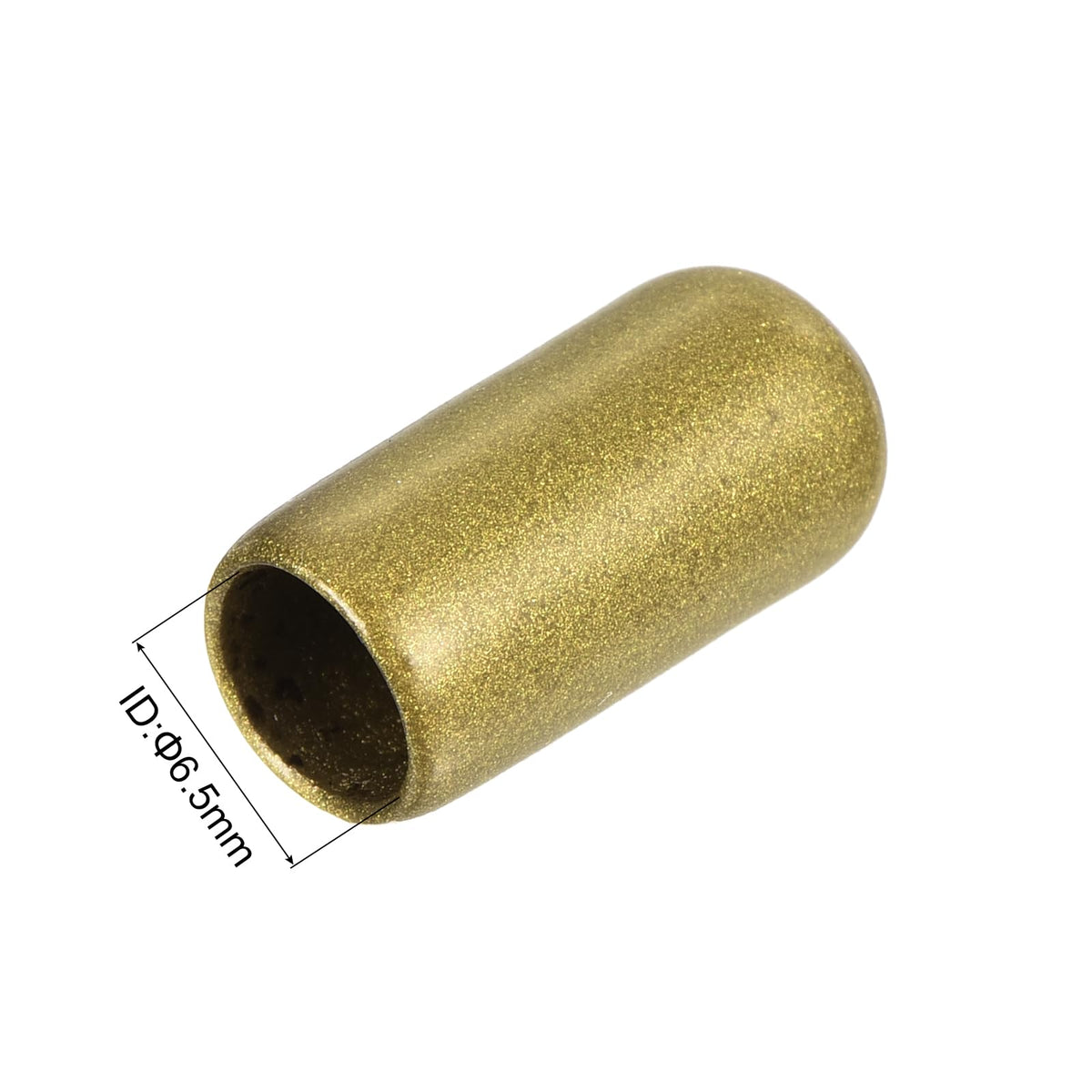 20pcs Rubber End Caps 6.5mm ID Vinyl Round Tube Bolt Cap Cover Thread Protectors Gold