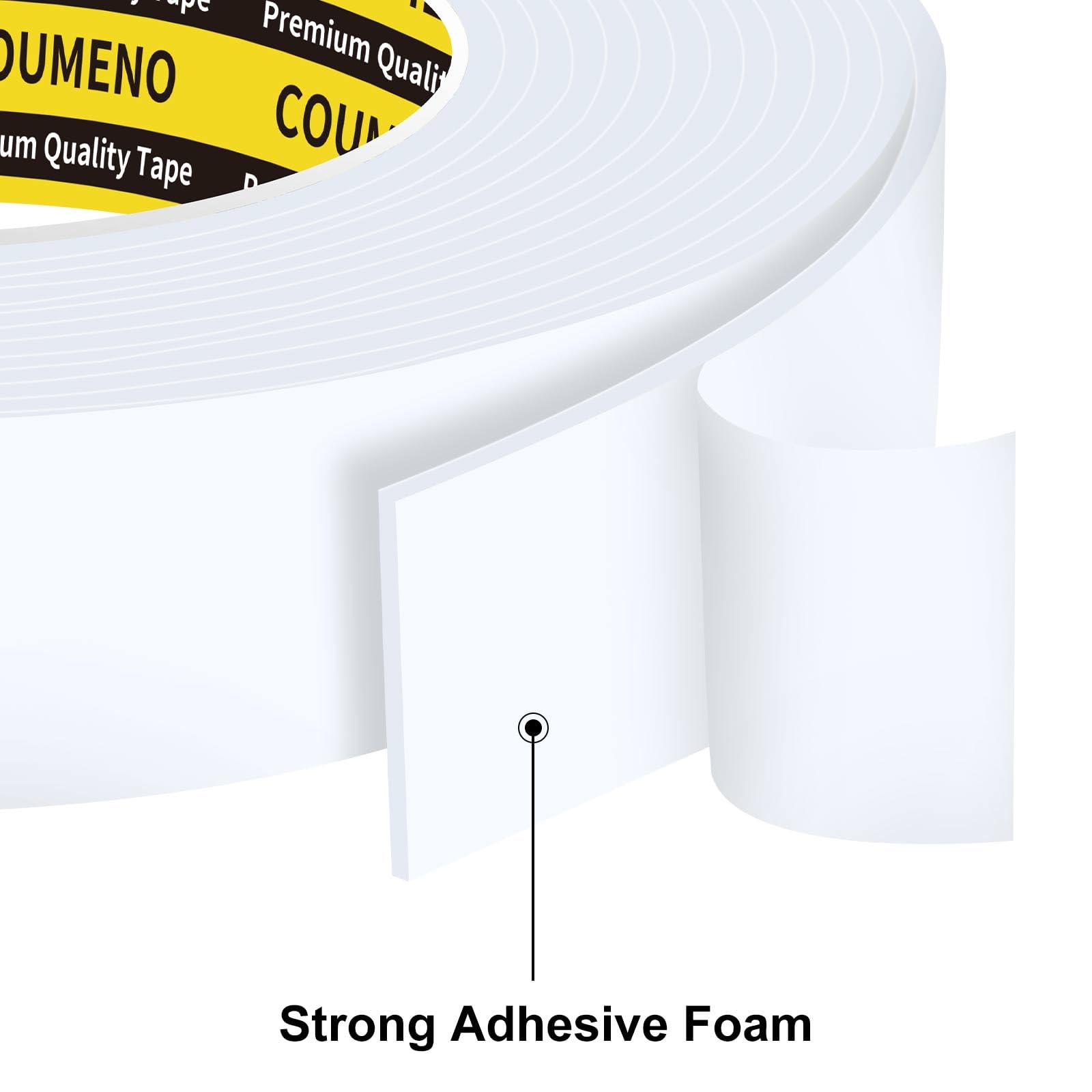 White Foam Tape Weather Stripping Sealing Sponge (16.4 Foot)