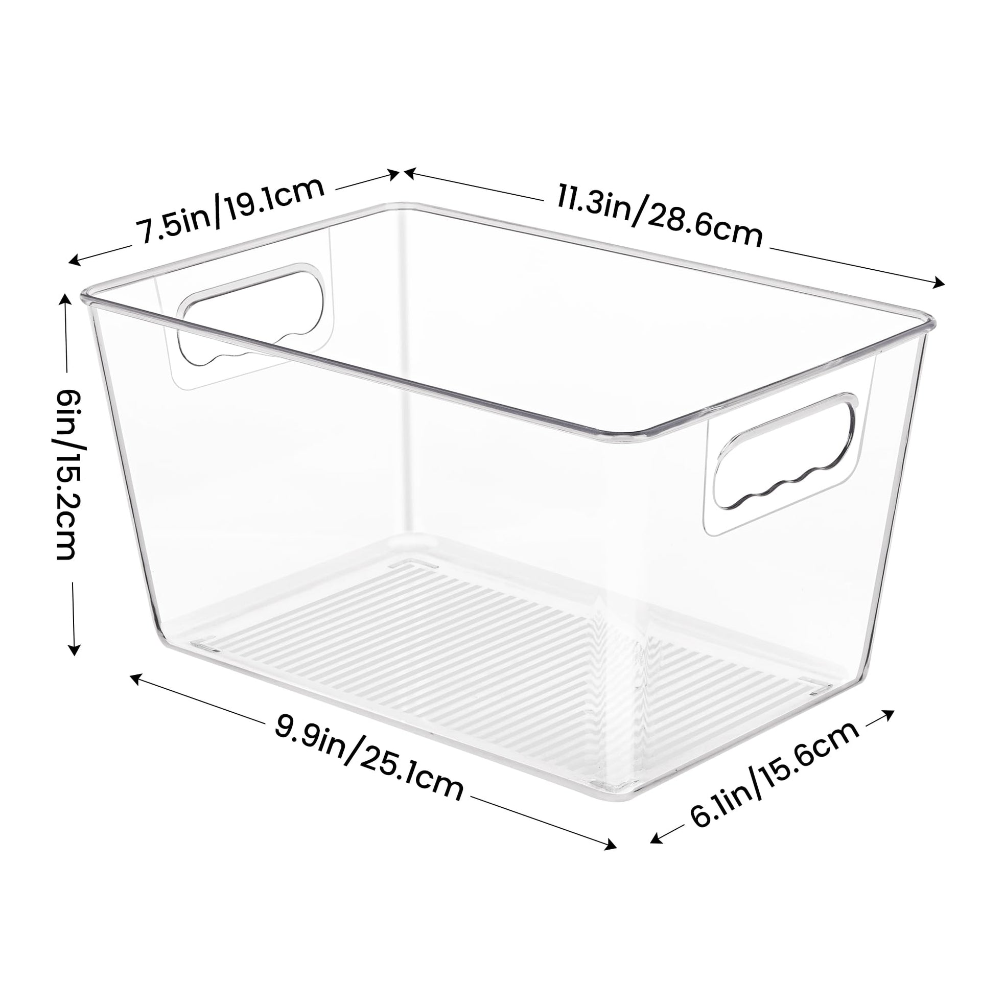 Clear Plastic Storage Organizer Bins (4 Count)
