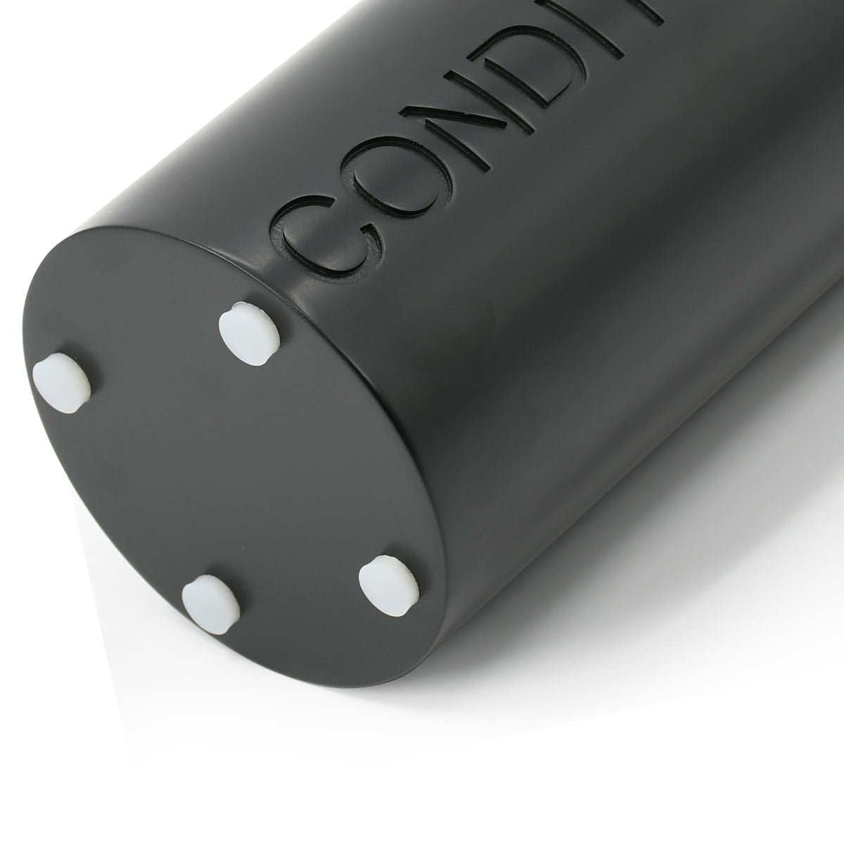 Matte Black Conditioner Dispenser Luxurious Refillable Pump Bottle with Black Resin Pump and Embossed Text