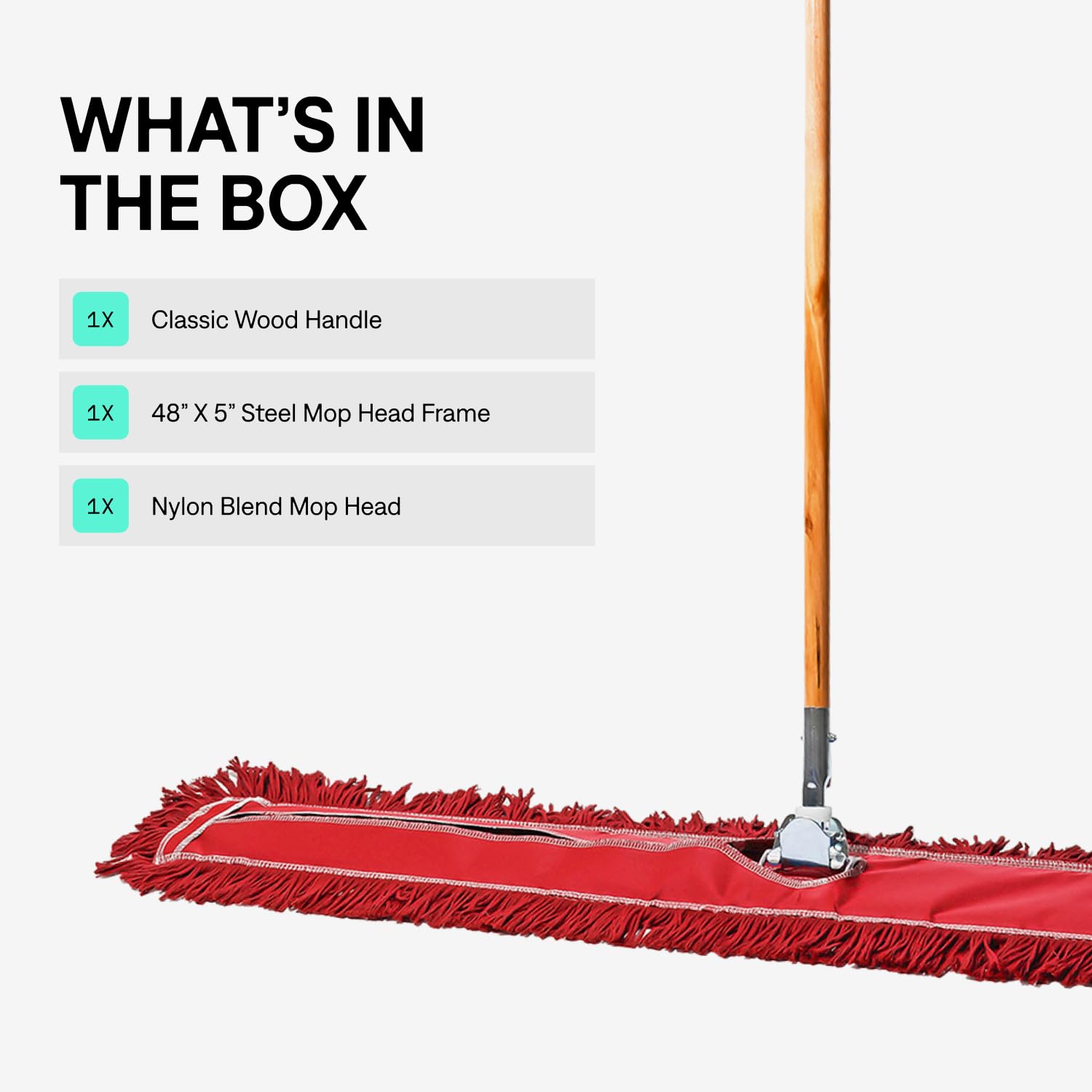 48 Inch Red Commercial Dust Mop & Floor Sweeper