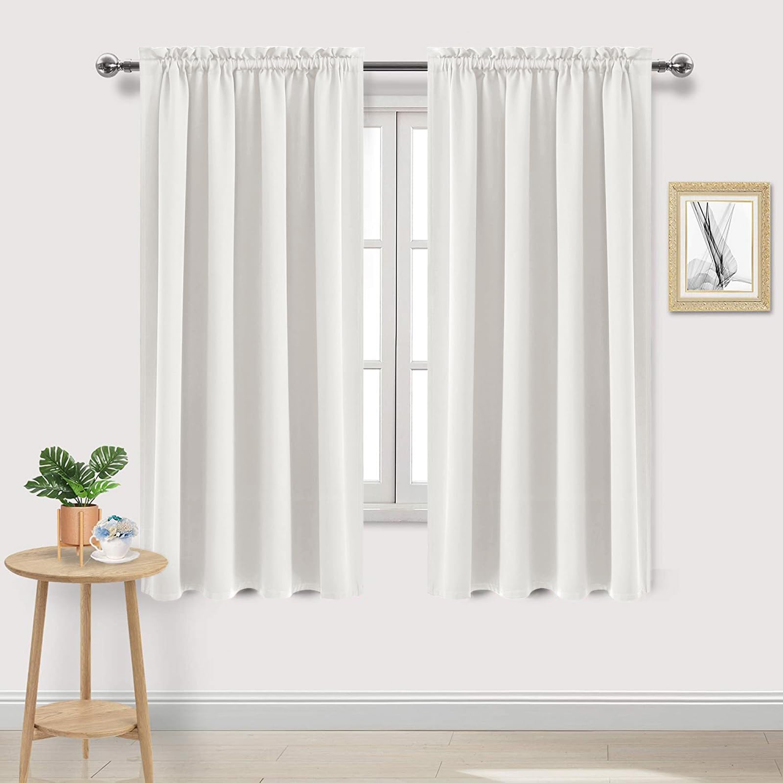 Blackout Curtains for Bedroom Living Room 52 x 63 Inch Long Ivory