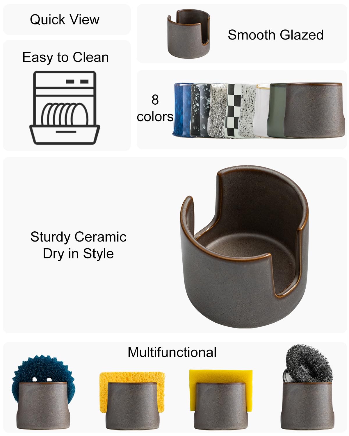 Ceramic Sponge Holder for Kitchen Sink
