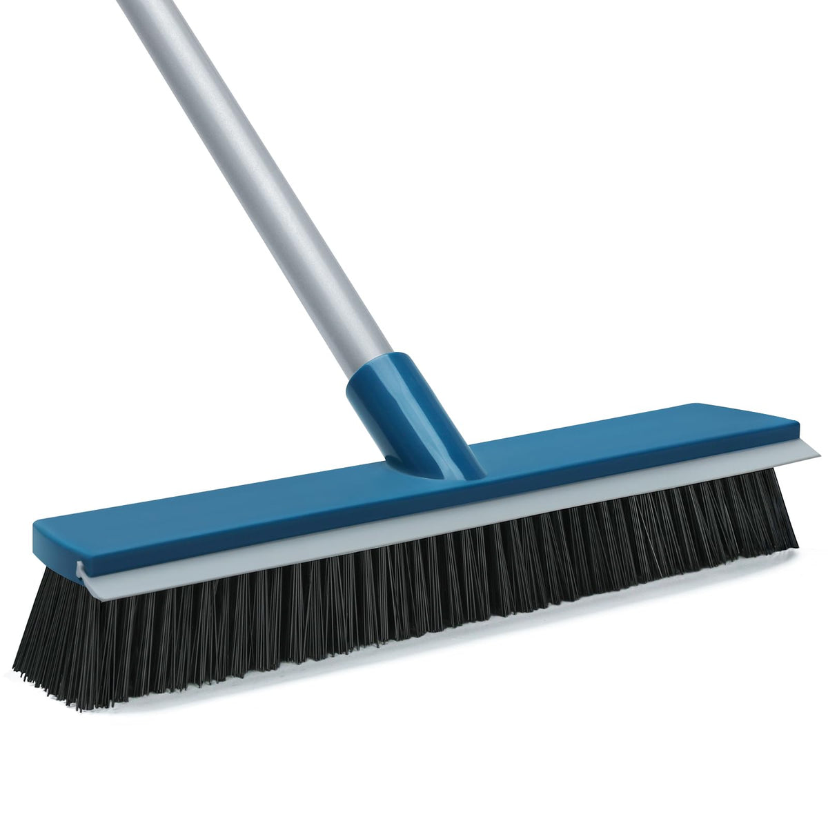 16 Inch Push Broom Outdoor with Rubber Squeegee and 58" Long Handle