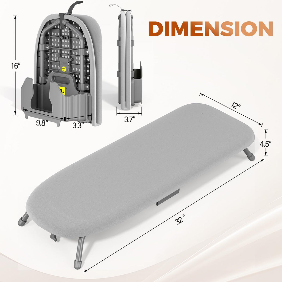Small Ironing Board with Iron Holder Compact Tabletop Iron Board