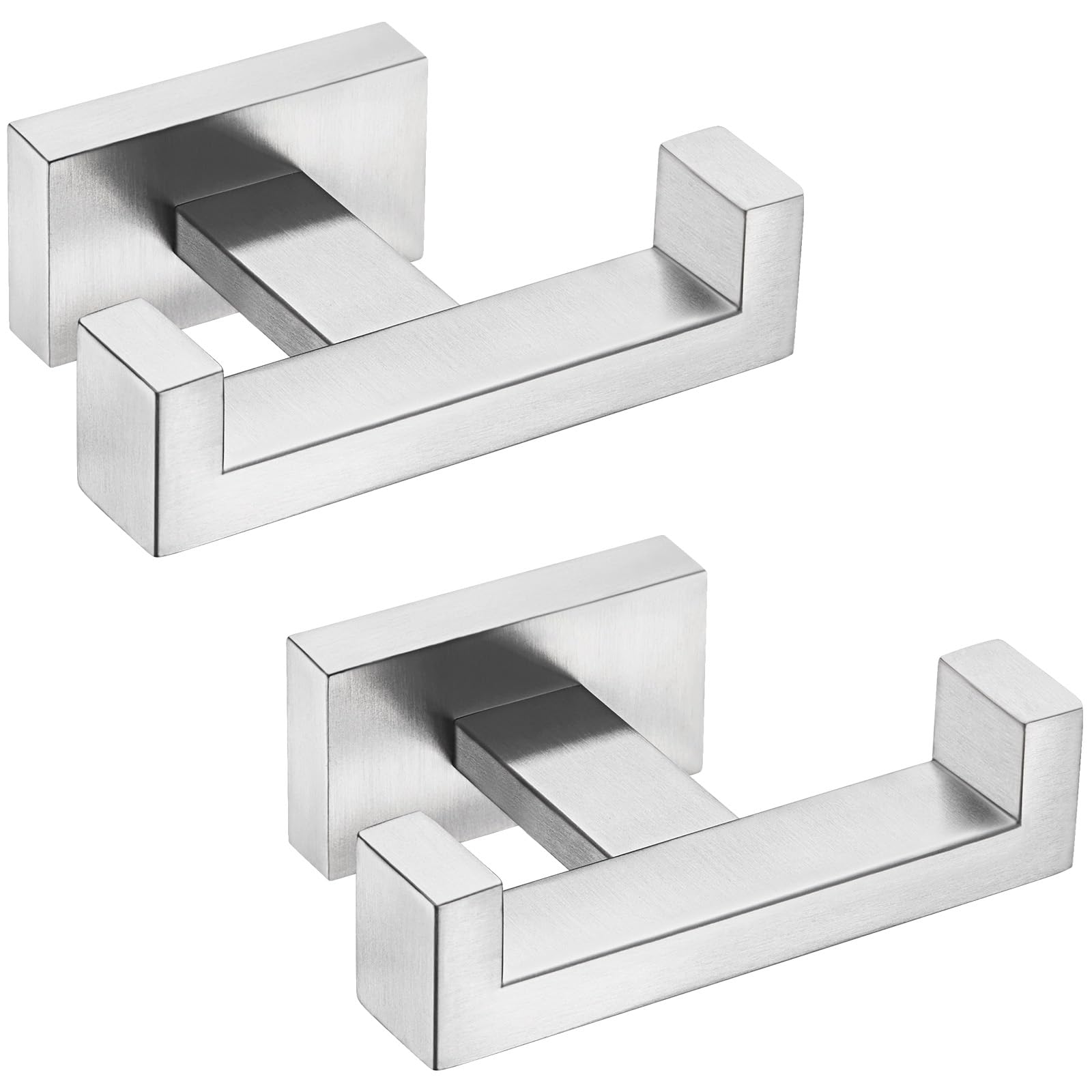 Bathroom Double Hook Brushed Nickel (2 Count)