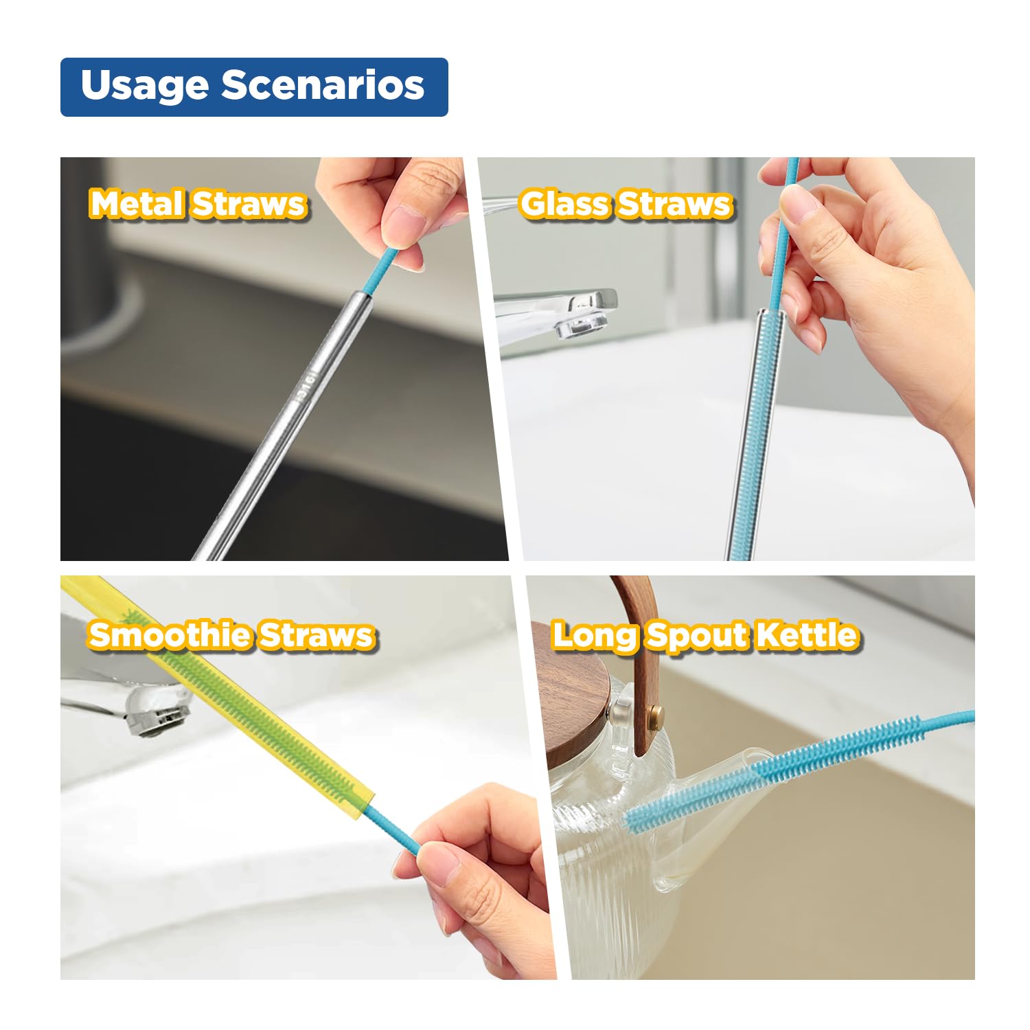 Silicone Straw Cleaner Brush (2 Count)