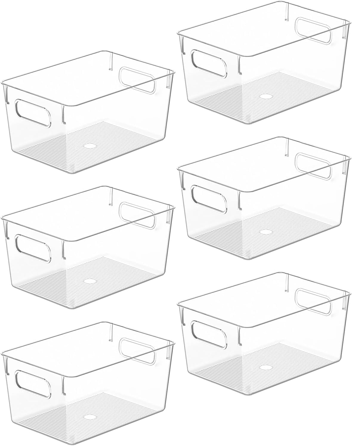Clear Plastic Storage Bins (6 Count)