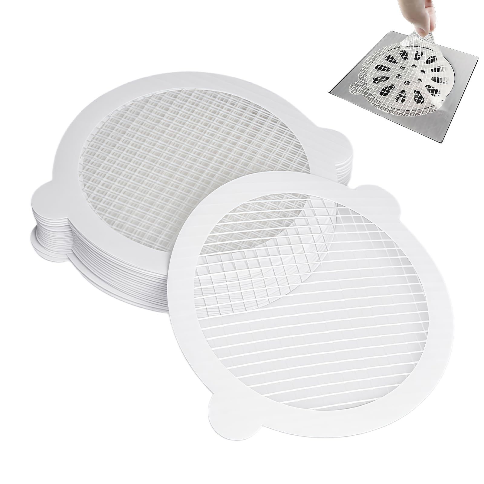 30 Pack Disposable Shower Drain Hair Catcher Hair Trap Drain Covers 4.3” Extra (30 Count)
