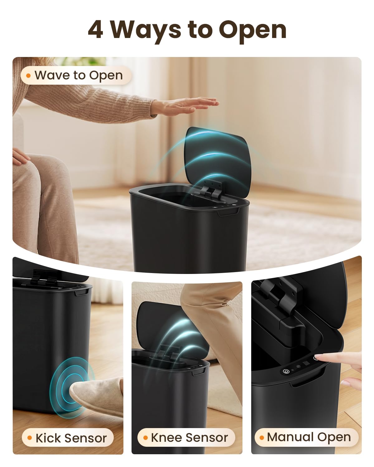 5 Gallon Automatic Bathroom Trash Can with Lid
