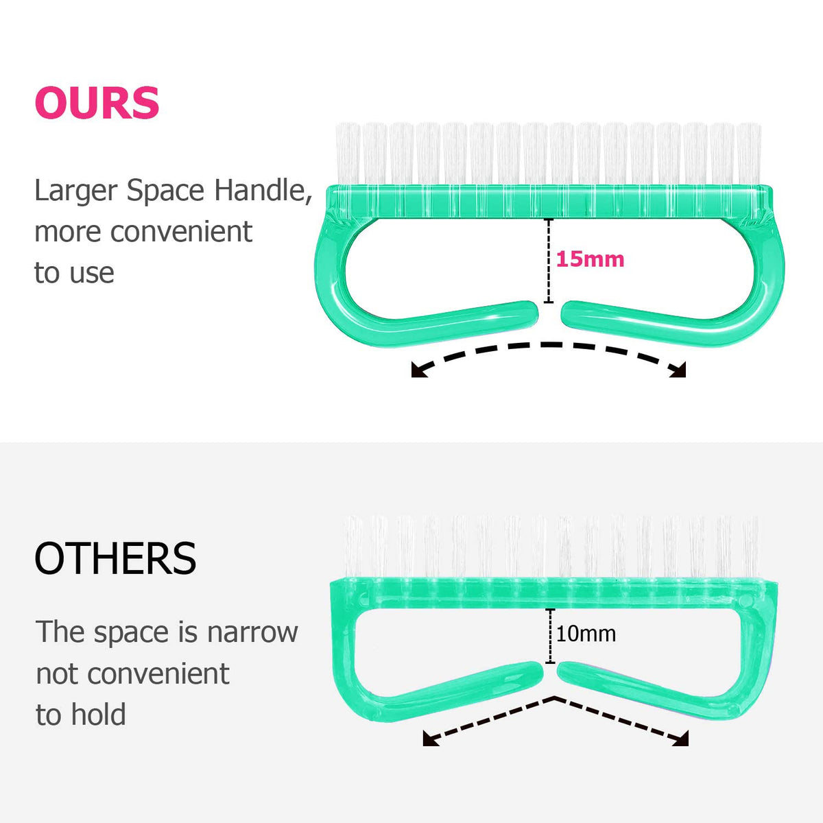 Handle Grip Nail Brush (4 Count)