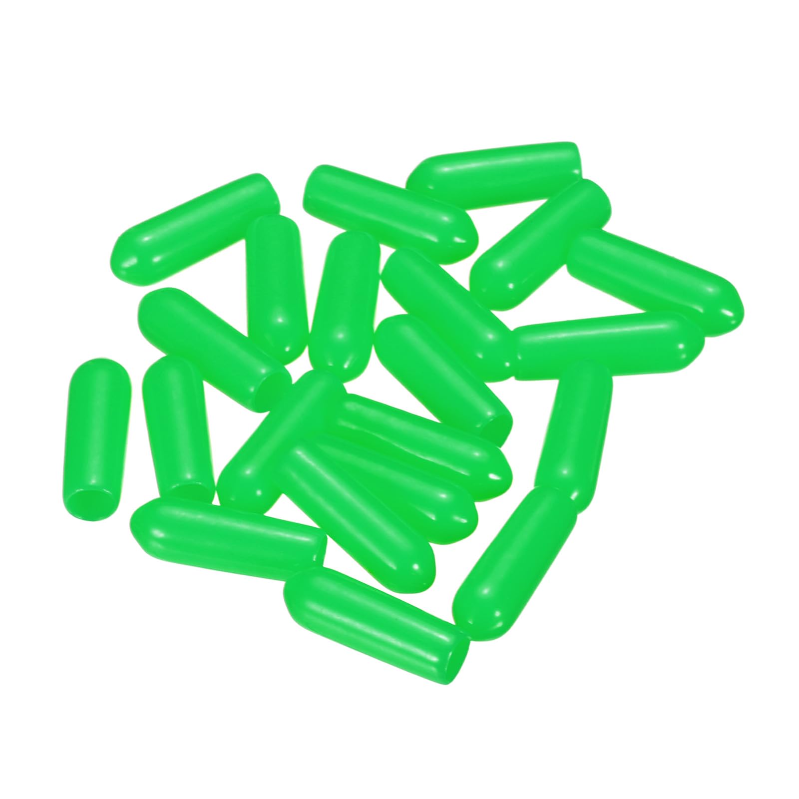 20pcs Rubber End Caps 4mm ID Vinyl PVC Round Tube Bolt Cap Cover Screw Thread Protectors Green