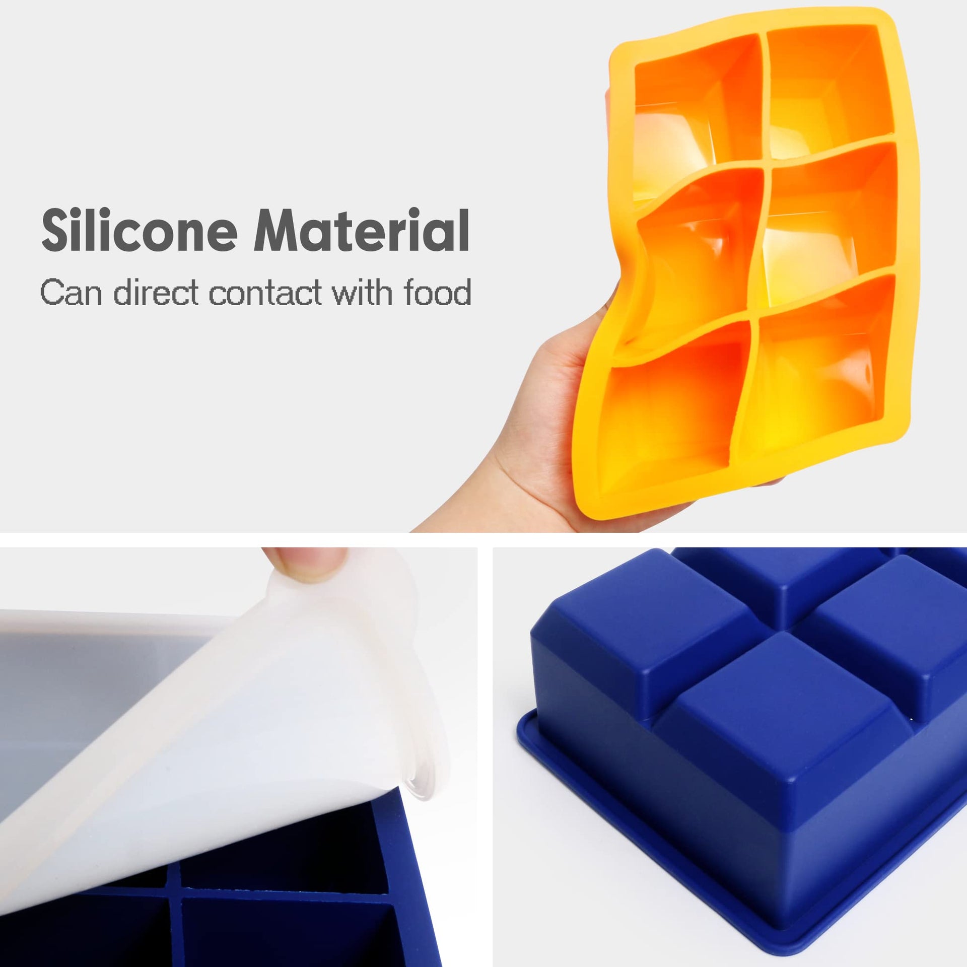 Silicone Ice Cube Trays 3 Pack (3 Count)
