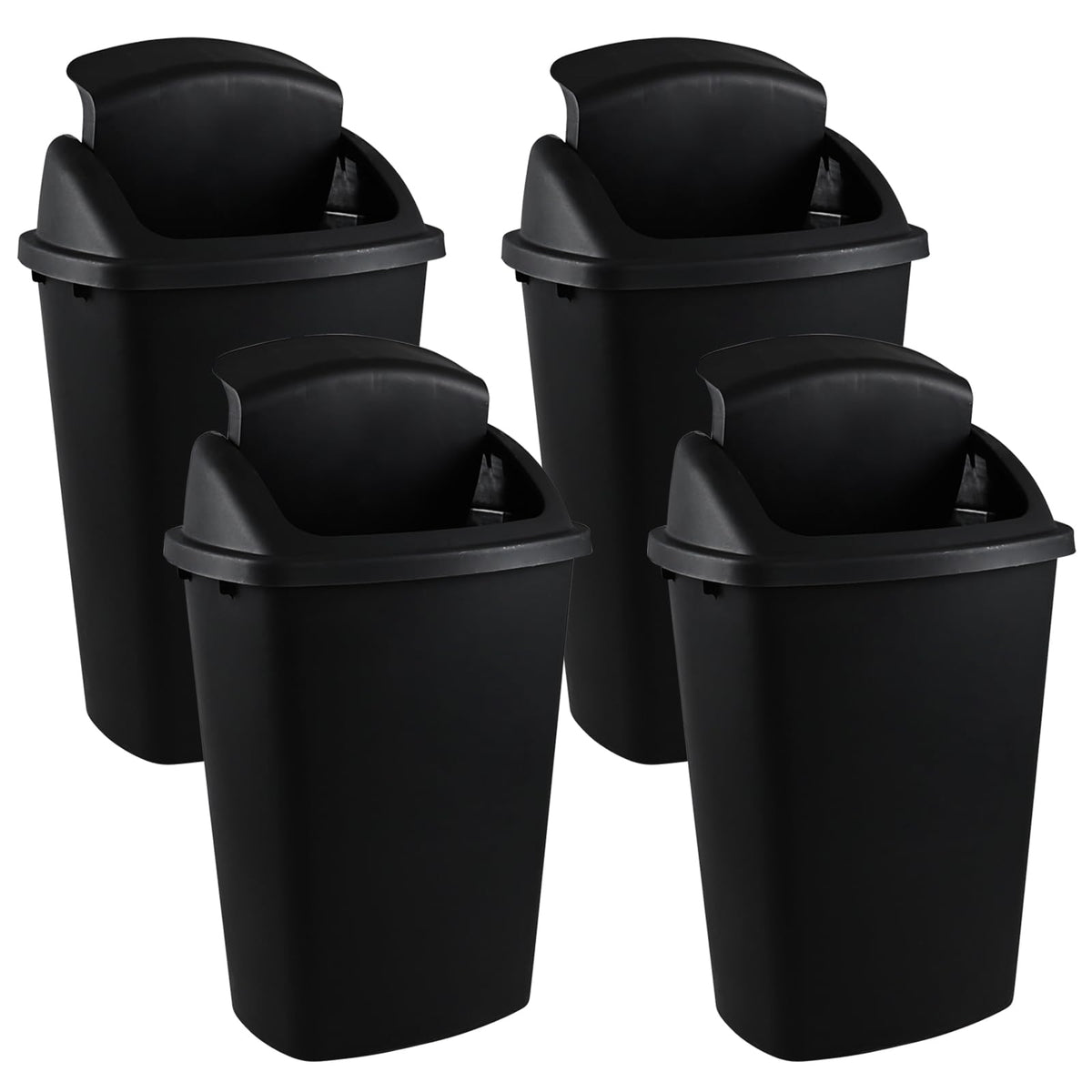 13 Gallon Kitchen Swing Lid Garbage Can (4 Count)
