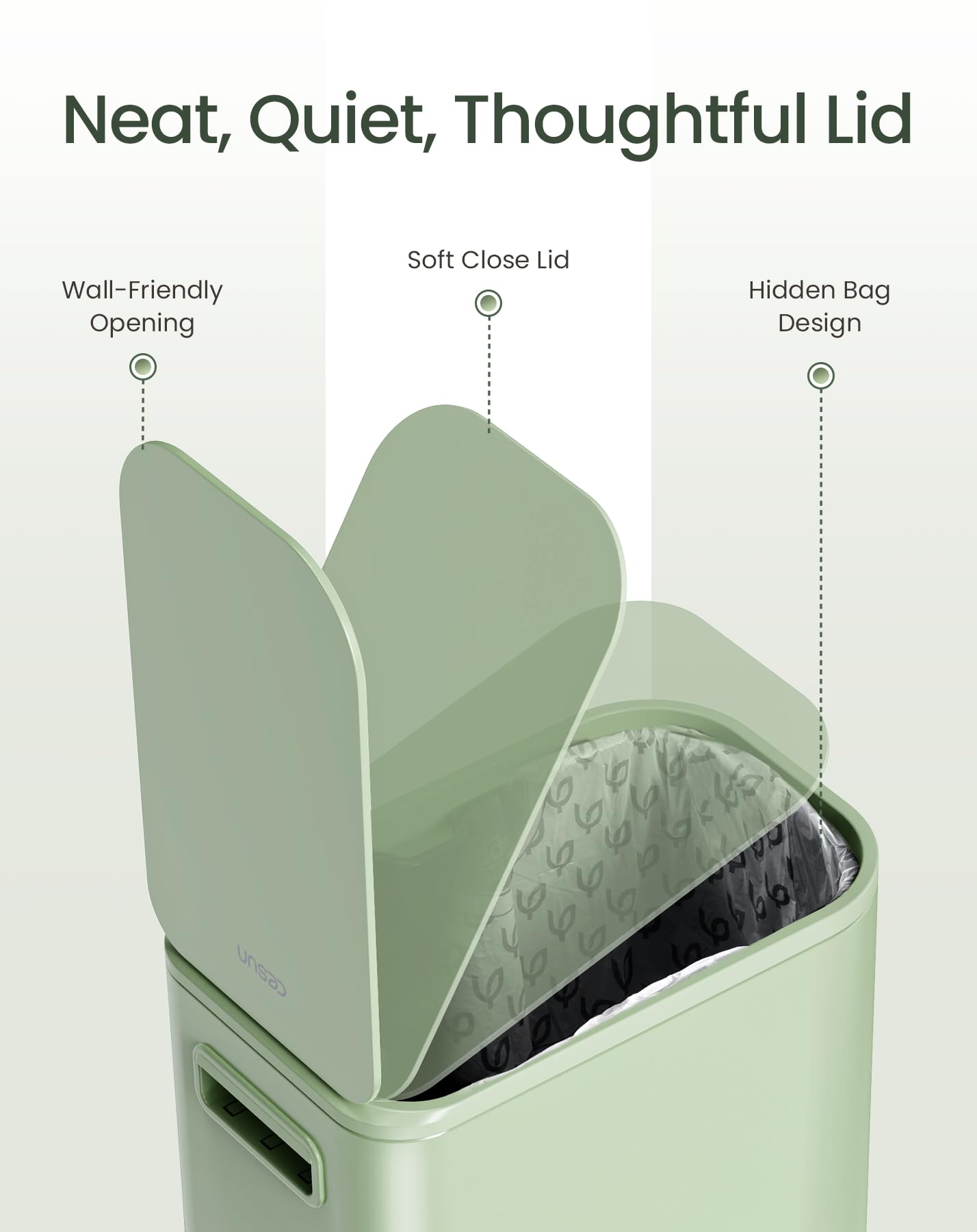 Small Bathroom Trash Can with Lid Soft Close & Pedal