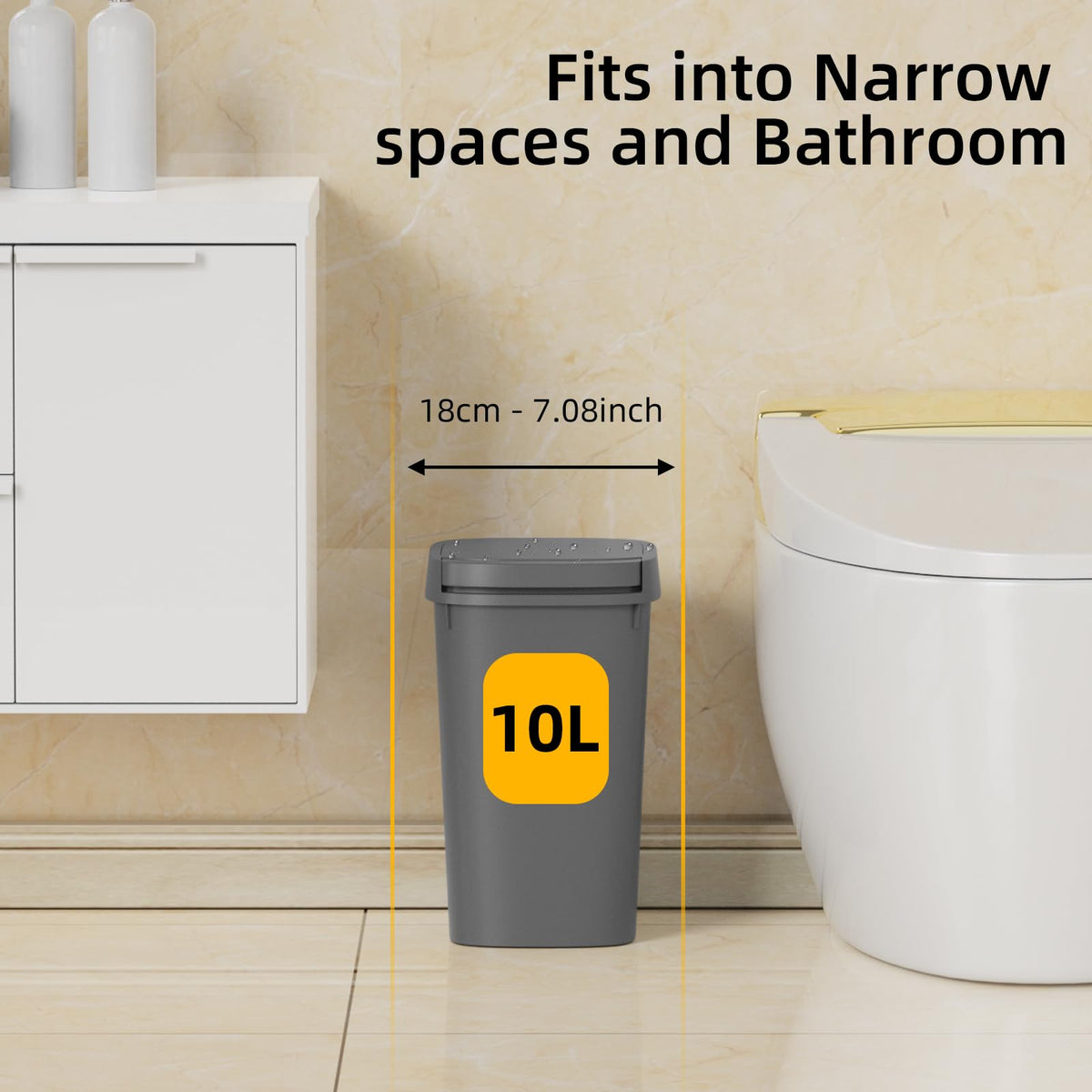 3 Pack Bathroom Small Trash Can with Lid (3 Count)