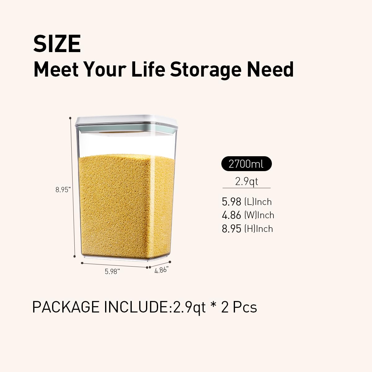Food Storage Containers with Lids (2 Count)